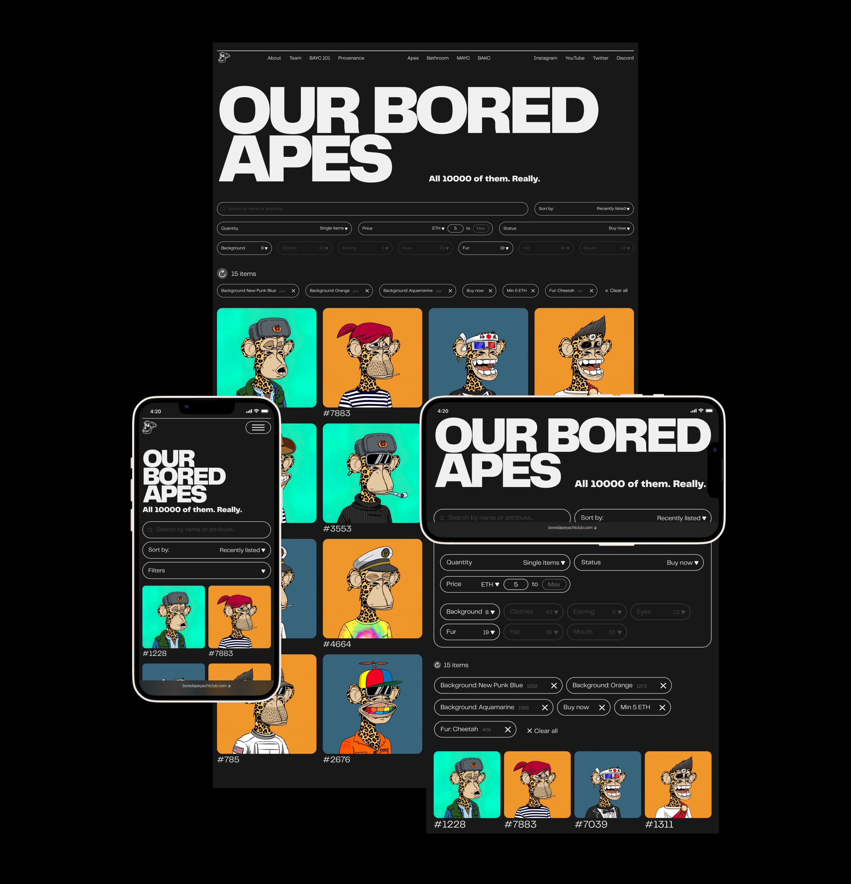 Bored Ape Yacht Club — website redesign — Изображение №7 — Интерфейсы, Брендинг, Анимация на Dprofile