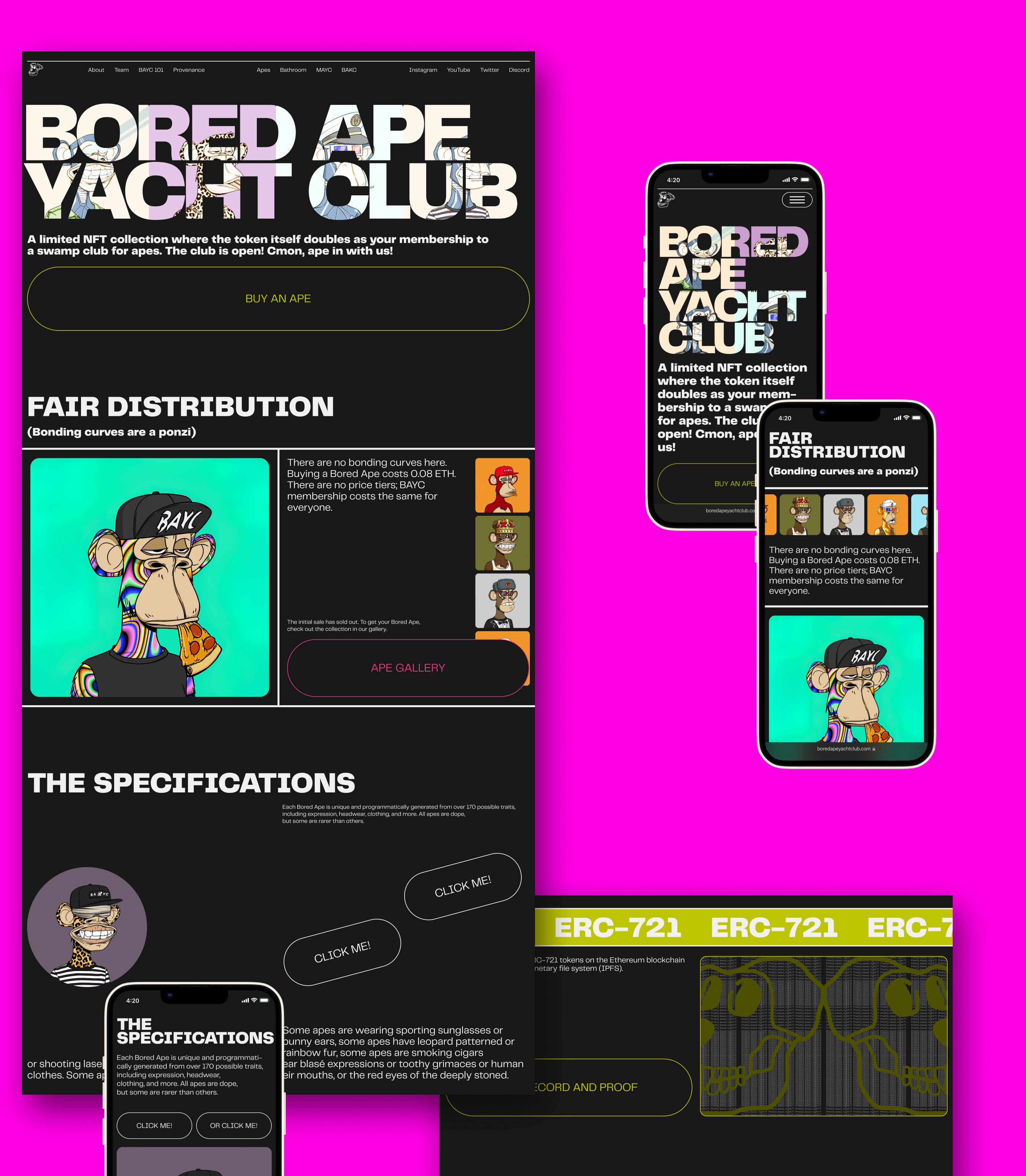 Bored Ape Yacht Club — website redesign — Изображение №2 — Интерфейсы, Брендинг, Анимация на Dprofile