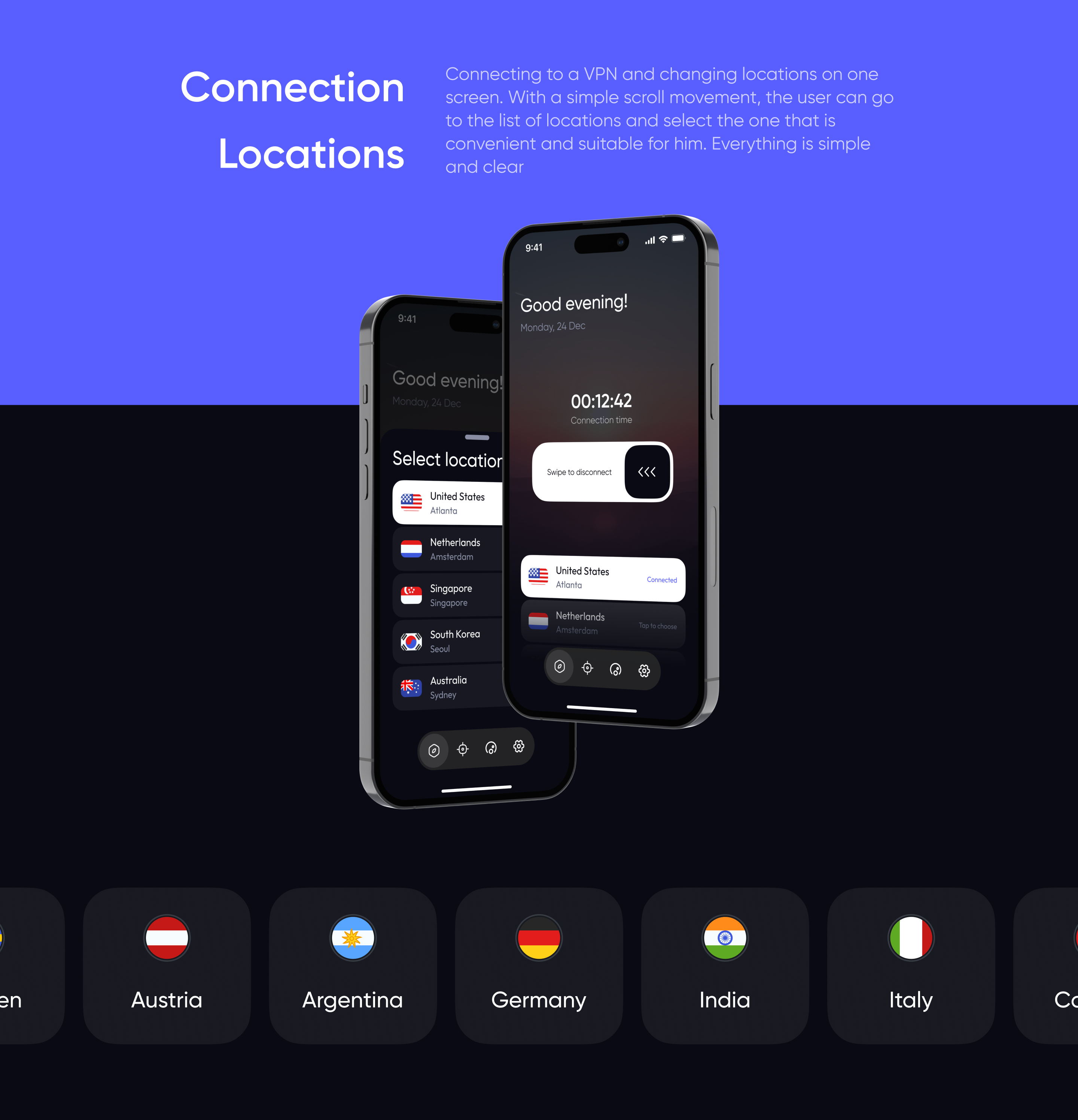 VPN Mobile App | Utilites | Concept — Изображение №4 — Интерфейсы на Dprofile