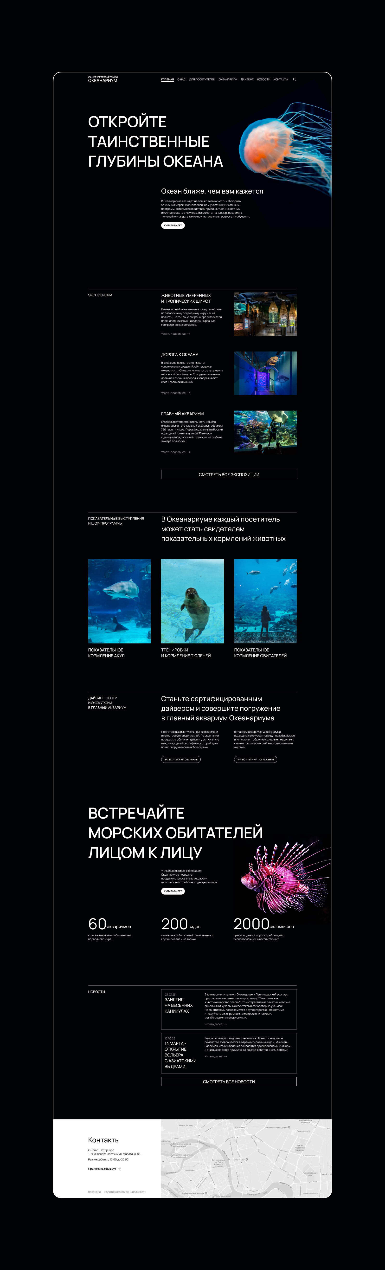 WEBSITE OCEANARIUM — Изображение №2 — Интерфейсы на Dprofile