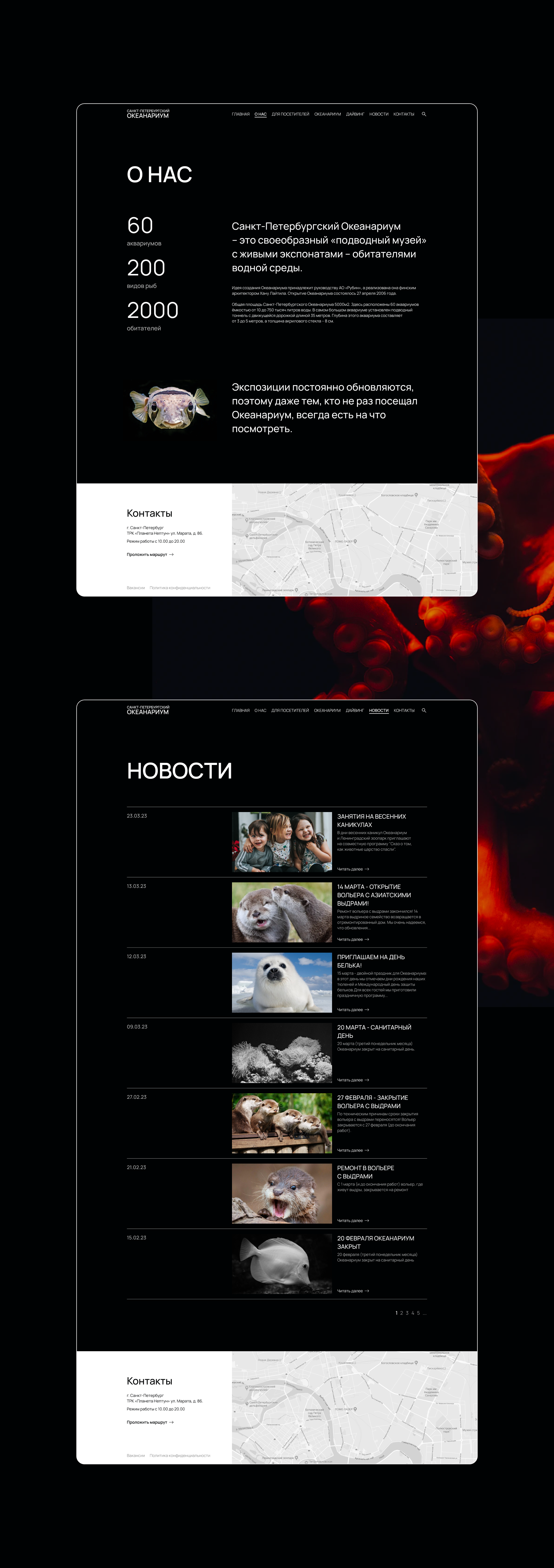 WEBSITE OCEANARIUM — Изображение №5 — Интерфейсы на Dprofile
