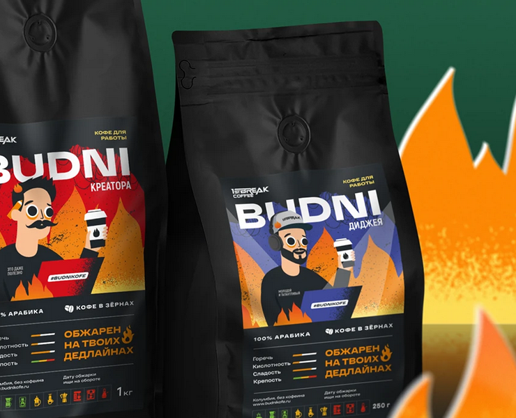 Budni coffee — Брендинг, Иллюстрация на Dprofile