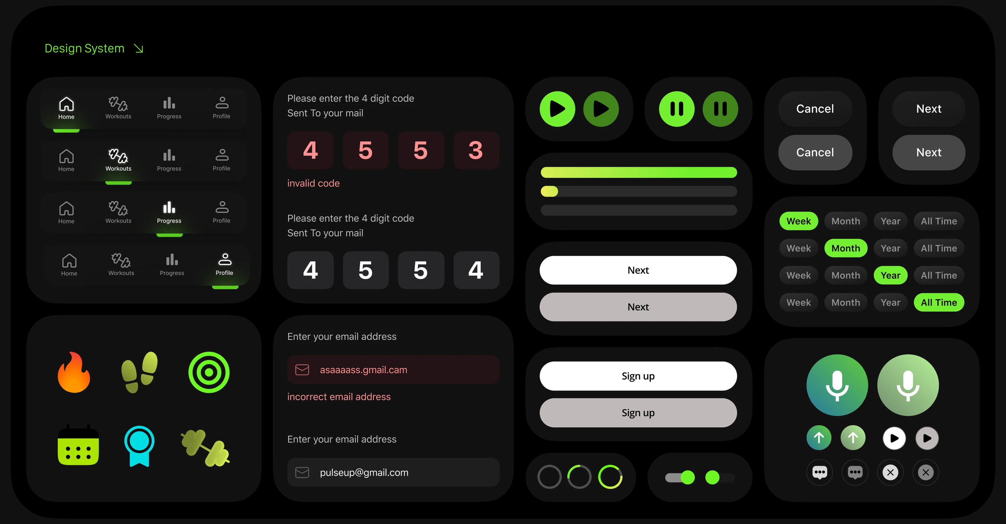 PulseUp – AI Fitness App | UI/UX Design — Изображение №12 — Интерфейсы, Анимация на Dprofile
