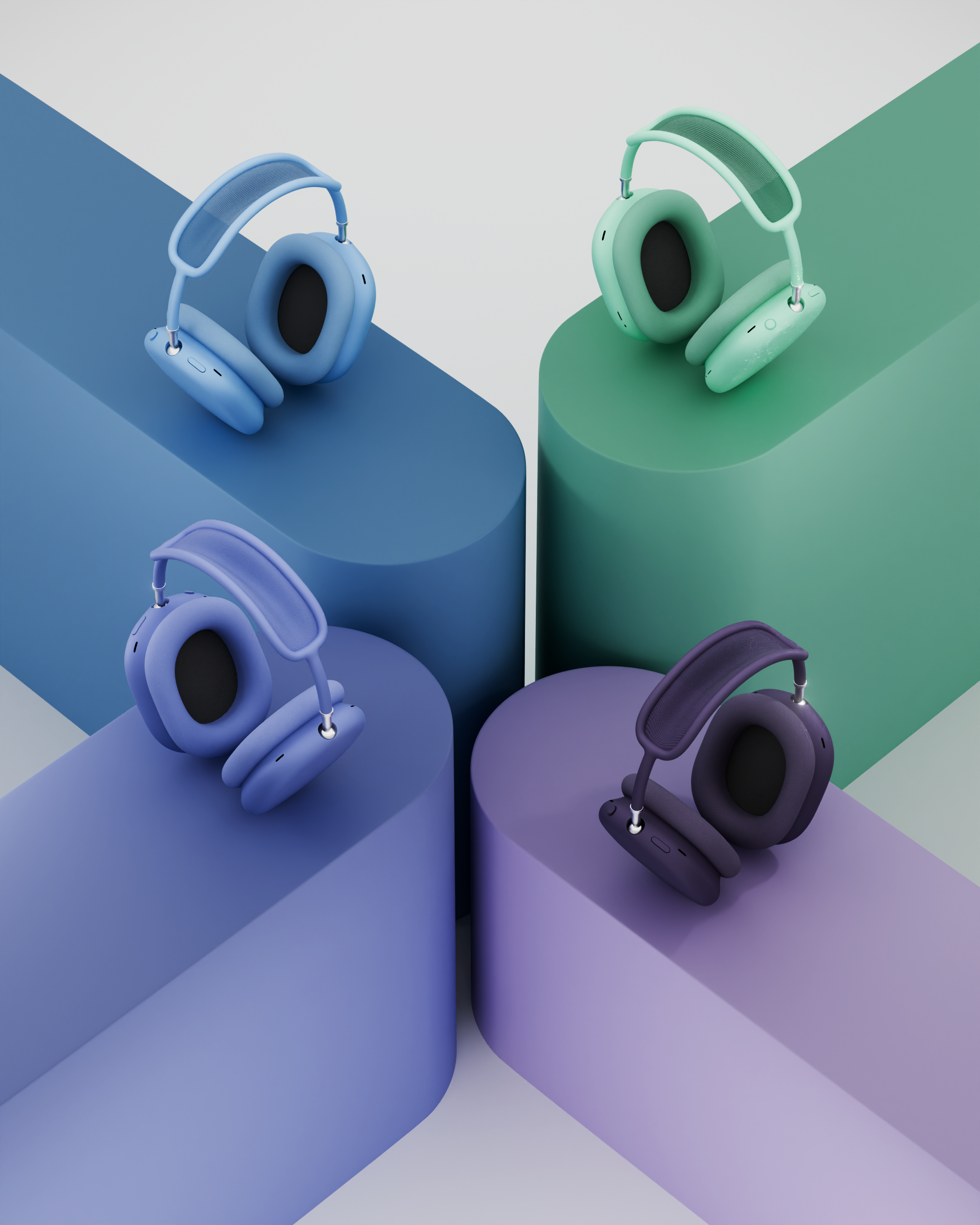 Apple airpods max 3D render — Изображение №5 — Иллюстрация, 3D на Dprofile