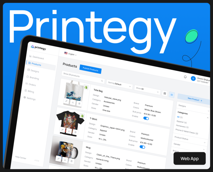 Printegy: UX+UI на Dprofile
