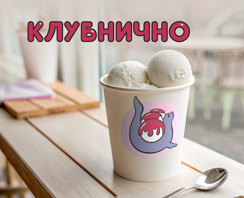 Иллюстративный логотип для кафе-мороженое — Брендинг, Иллюстрация на Dprofile