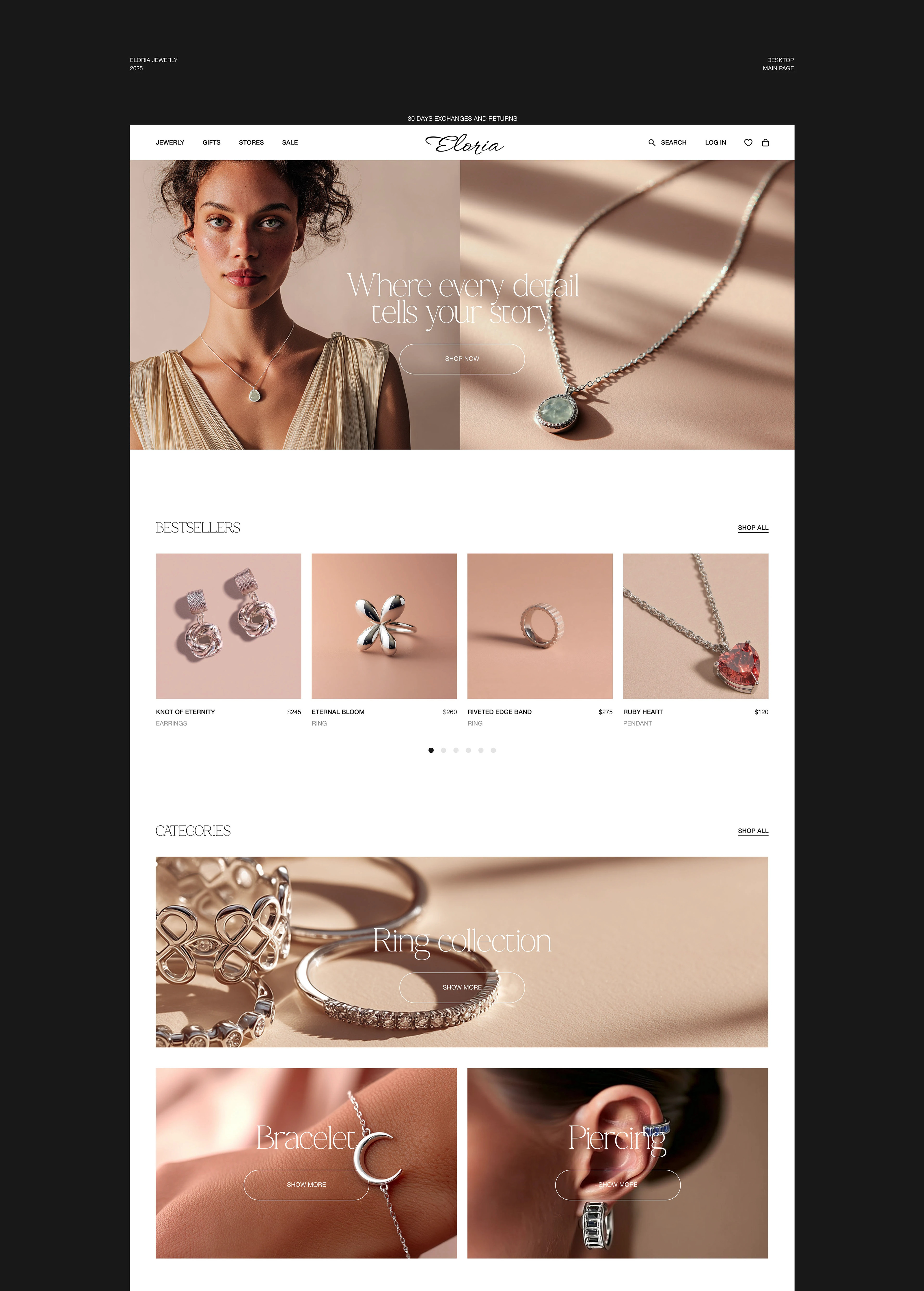 Eloria jewerly | Online shop — Изображение №3 — Интерфейсы на Dprofile