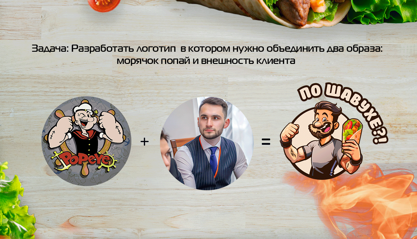 Разработка логотипа для кафе "ПО ШАВУХЕ?!" — Изображение №2 — Брендинг на Dprofile