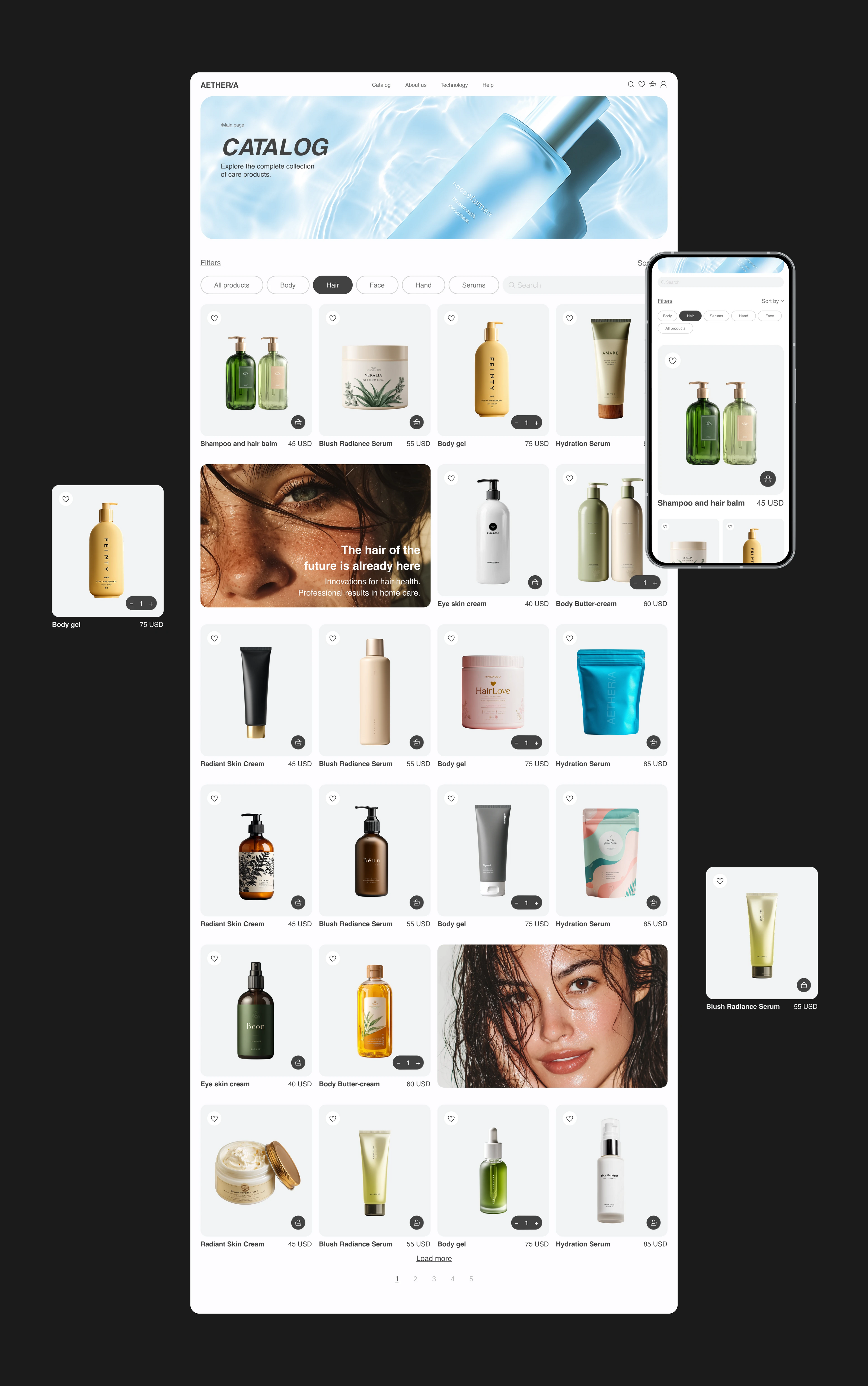 AESTERIA | online-store cosmetic — Изображение №8 — Интерфейсы на Dprofile