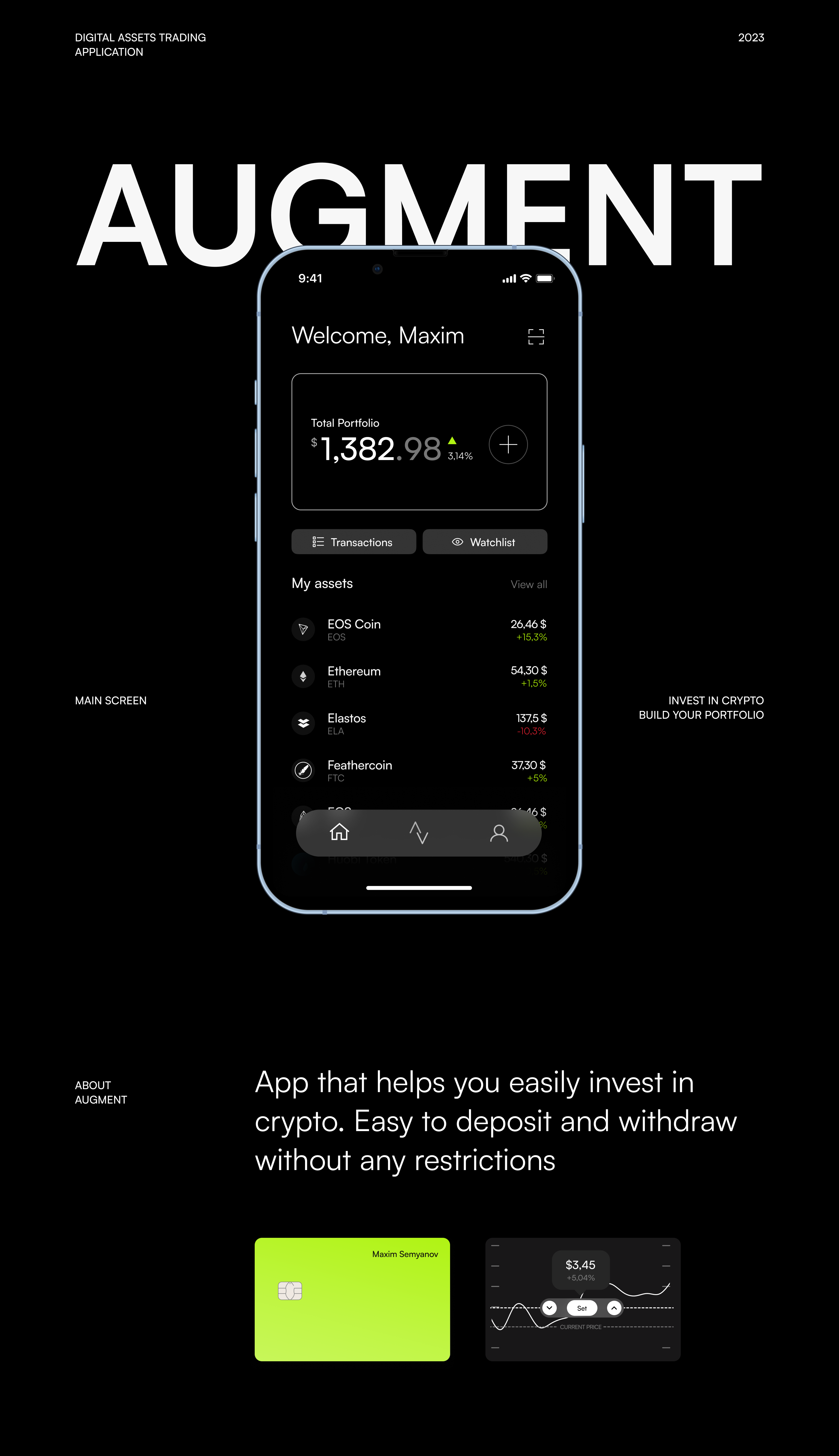 Augment — Crypto Assets Trading App — Изображение №1 — Интерфейсы на Dprofile