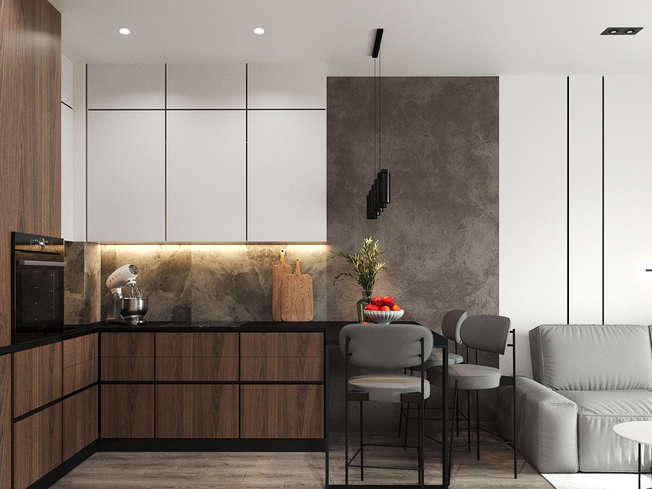 Дизайн проект квартиры 39м2., г. Москва. — Изображение №7 — 3D на Dprofile