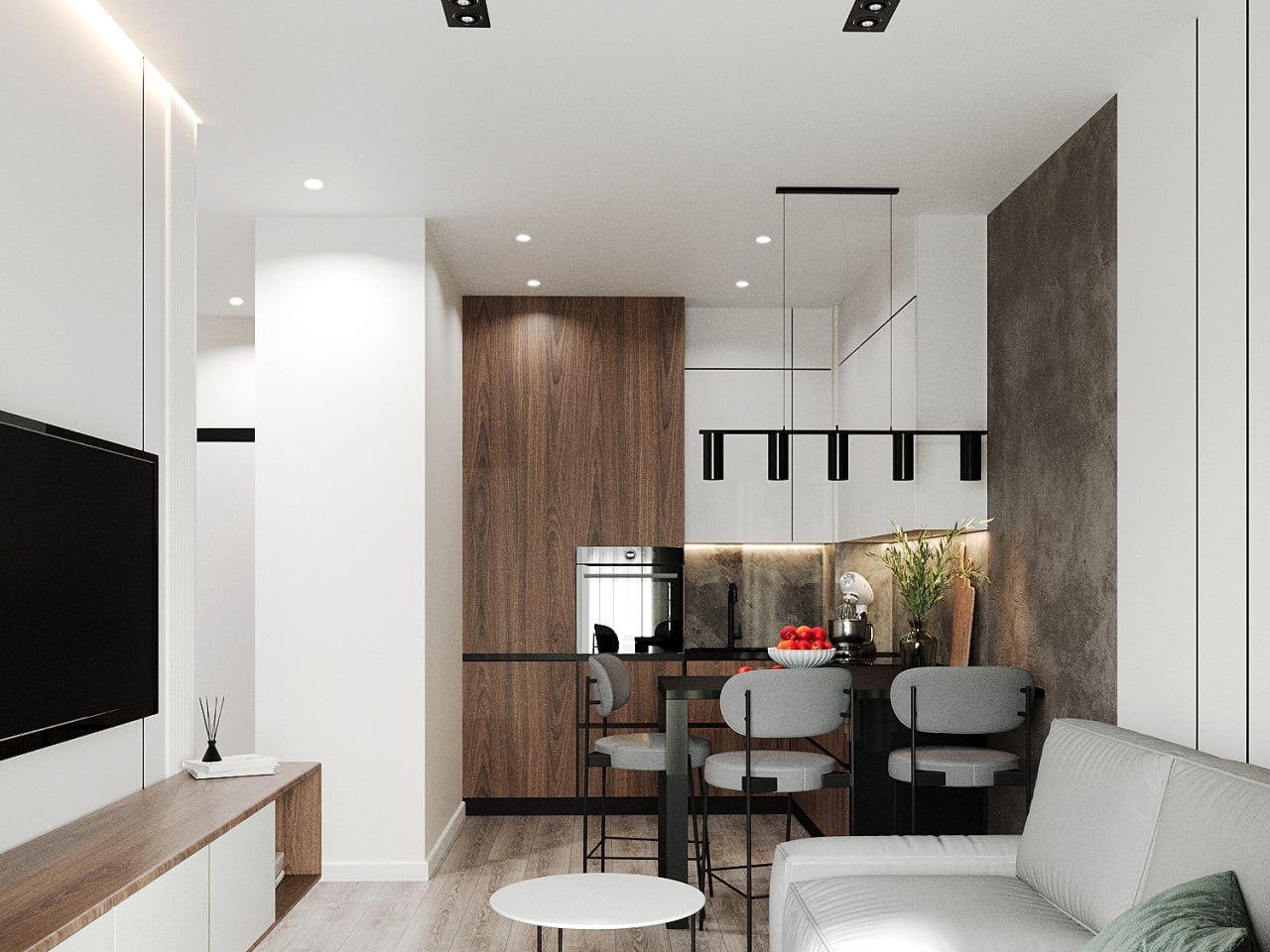 Дизайн проект квартиры 39м2., г. Москва. — Изображение №4 — 3D на Dprofile