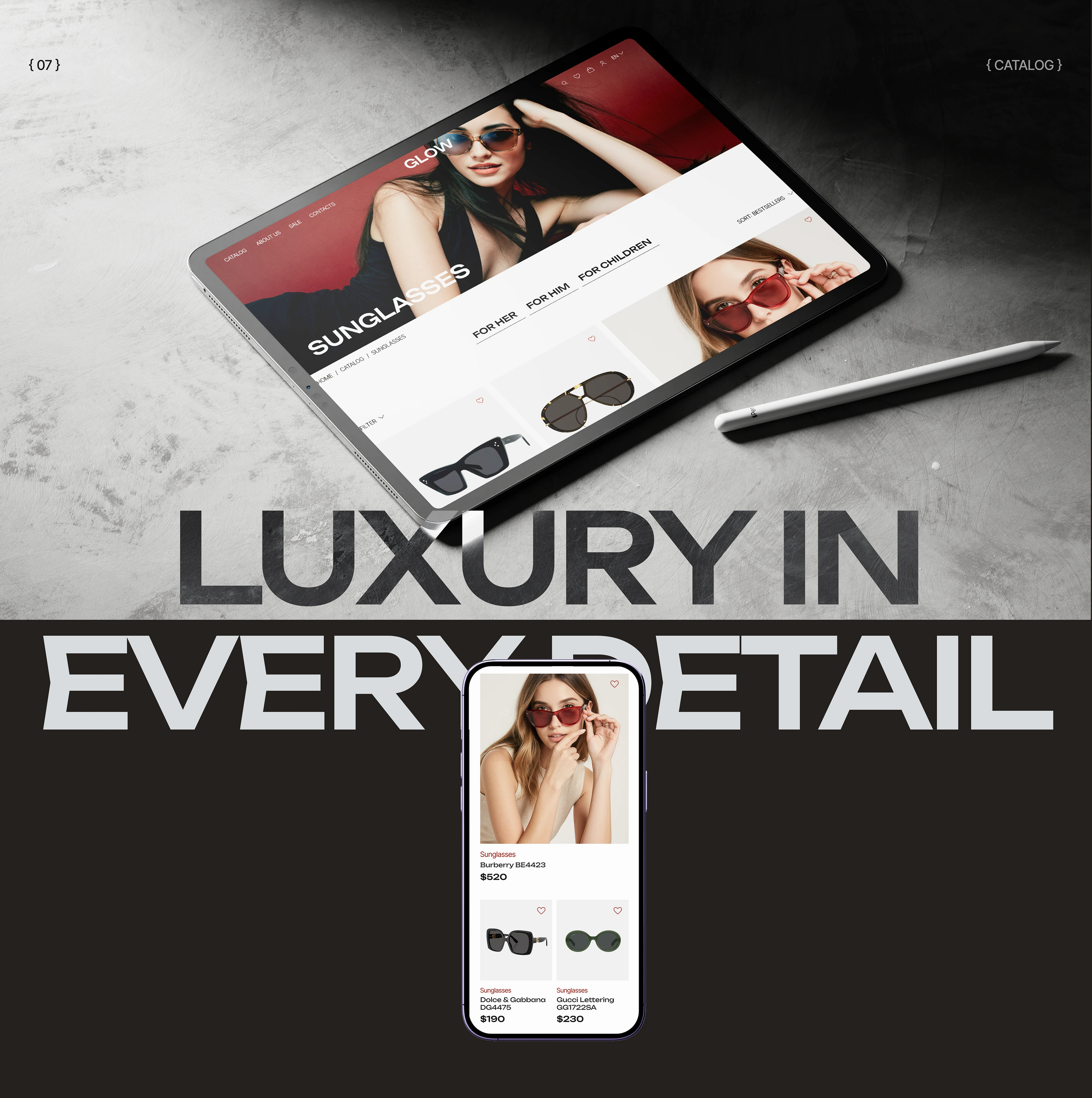 Glasses online store GLOW — Изображение №8 — Интерфейсы на Dprofile