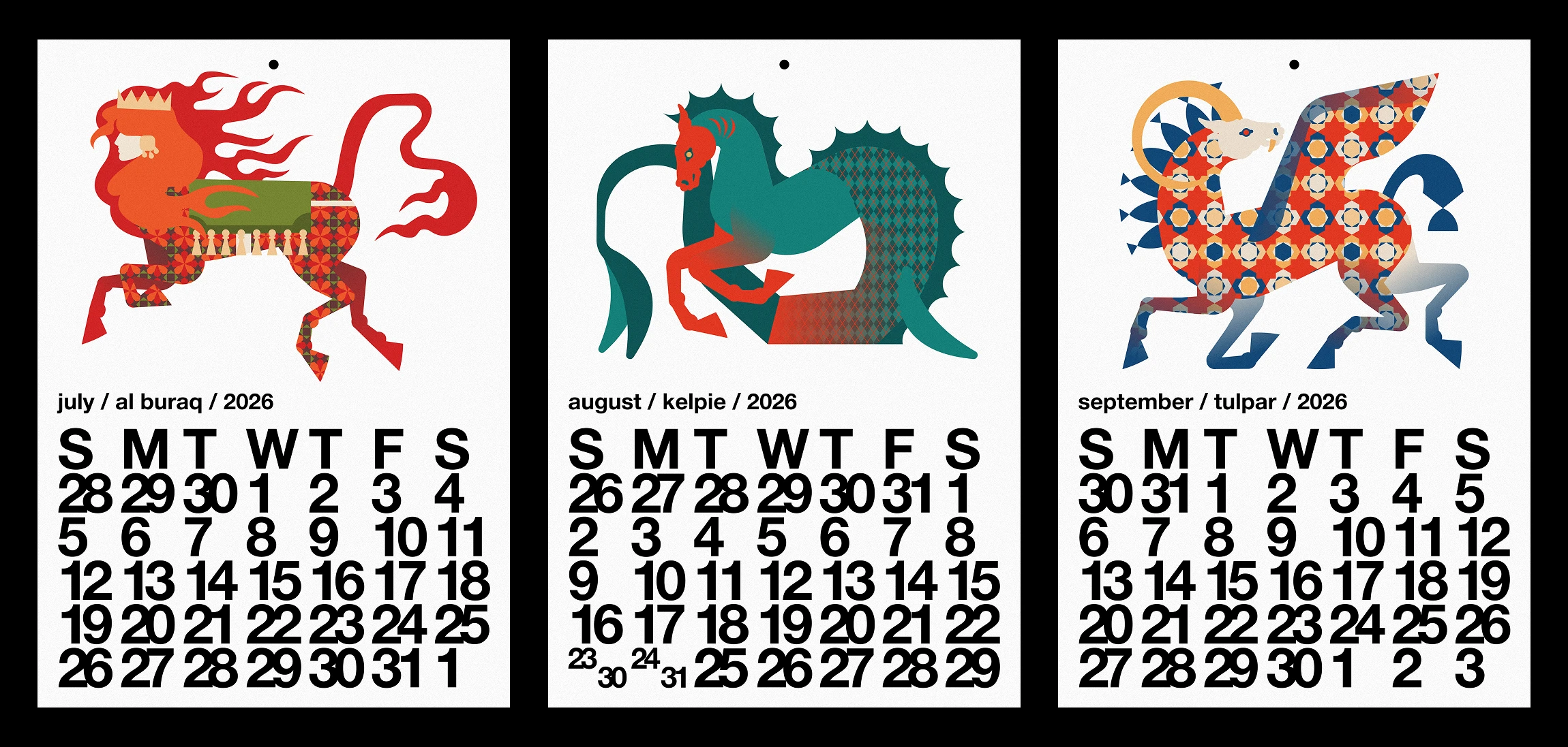 Календарь Год Огненной Лошади 2026 — Изображение №8 — Брендинг, Иллюстрация на Dprofile