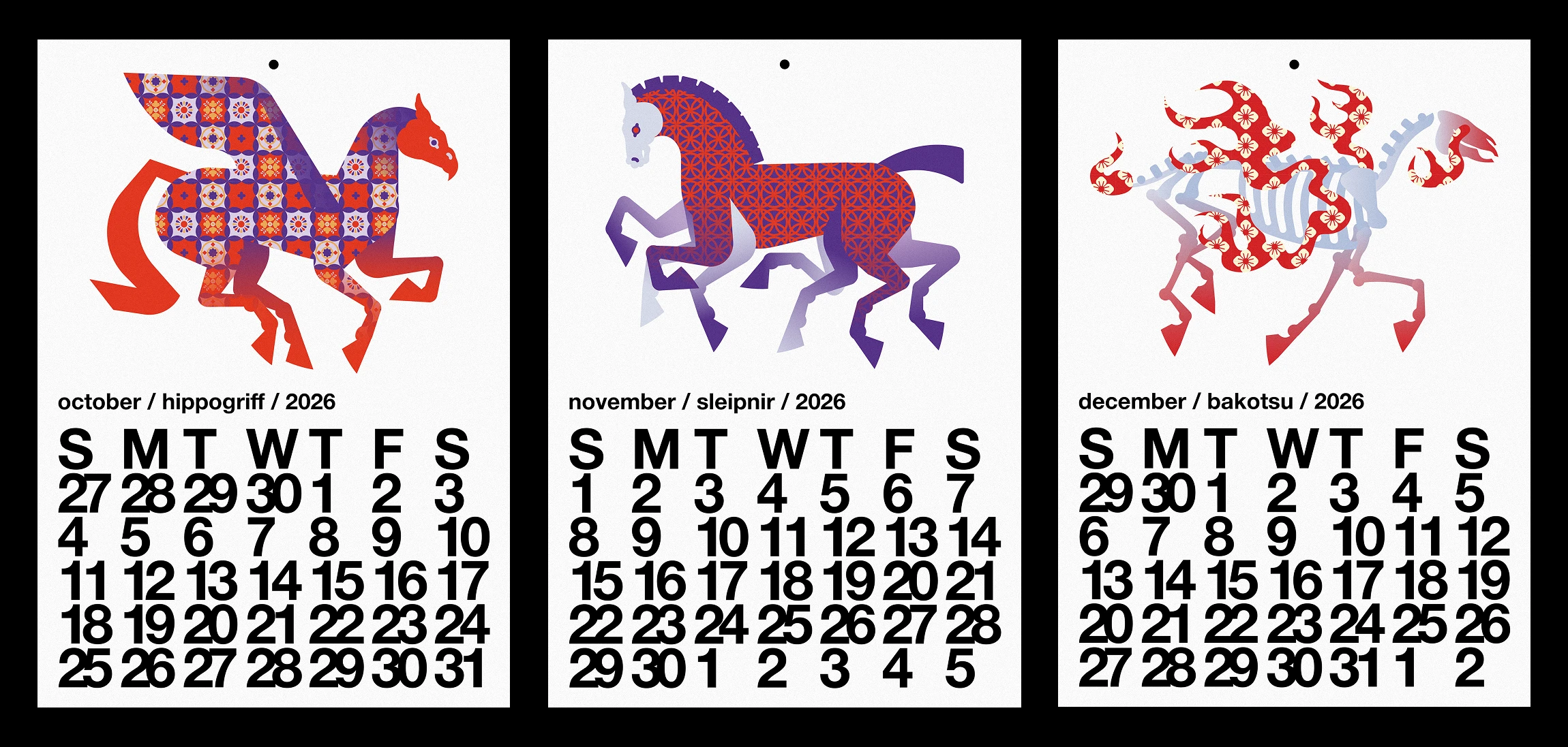 Календарь Год Огненной Лошади 2026 — Изображение №9 — Брендинг, Иллюстрация на Dprofile