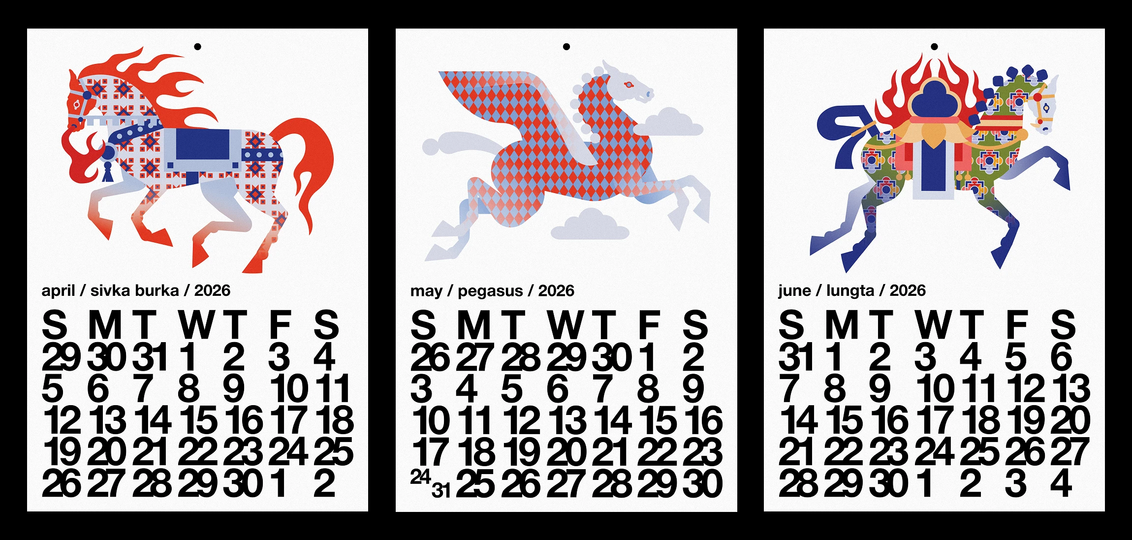 Календарь Год Огненной Лошади 2026 — Изображение №7 — Брендинг, Иллюстрация на Dprofile