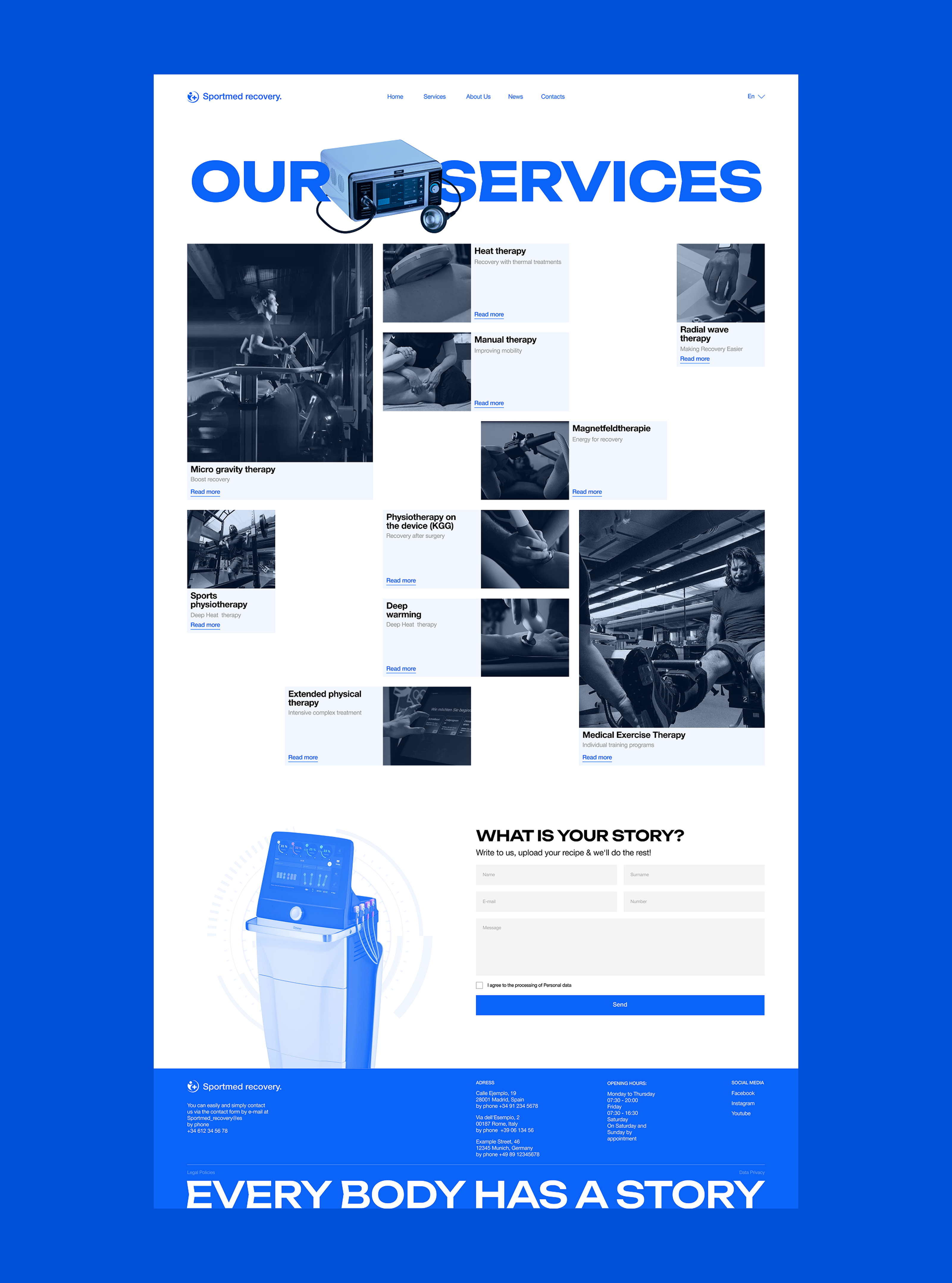 Sportmed recovery - sports rehabilitation center, UX/UI — Изображение №5 — Интерфейсы на Dprofile