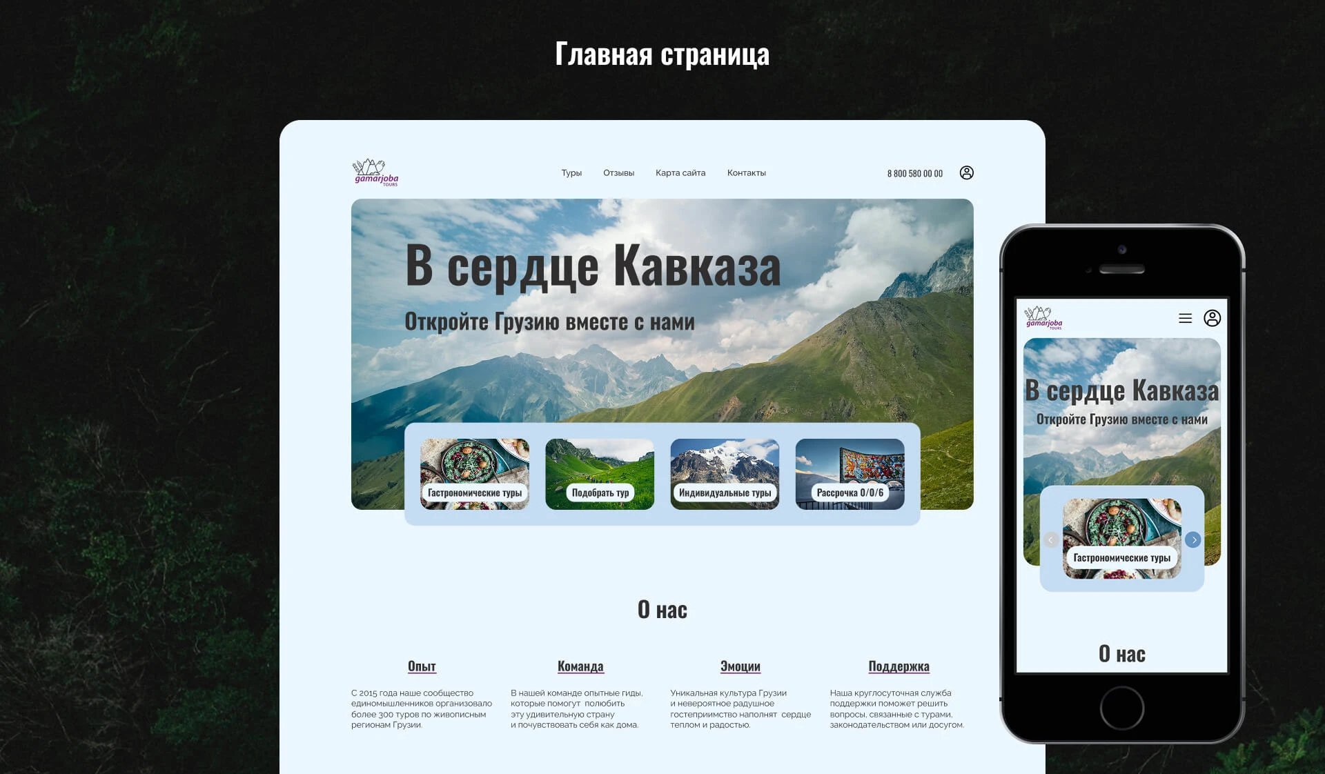 Gamarjoba Tours — Изображение №4 — Интерфейсы на Dprofile