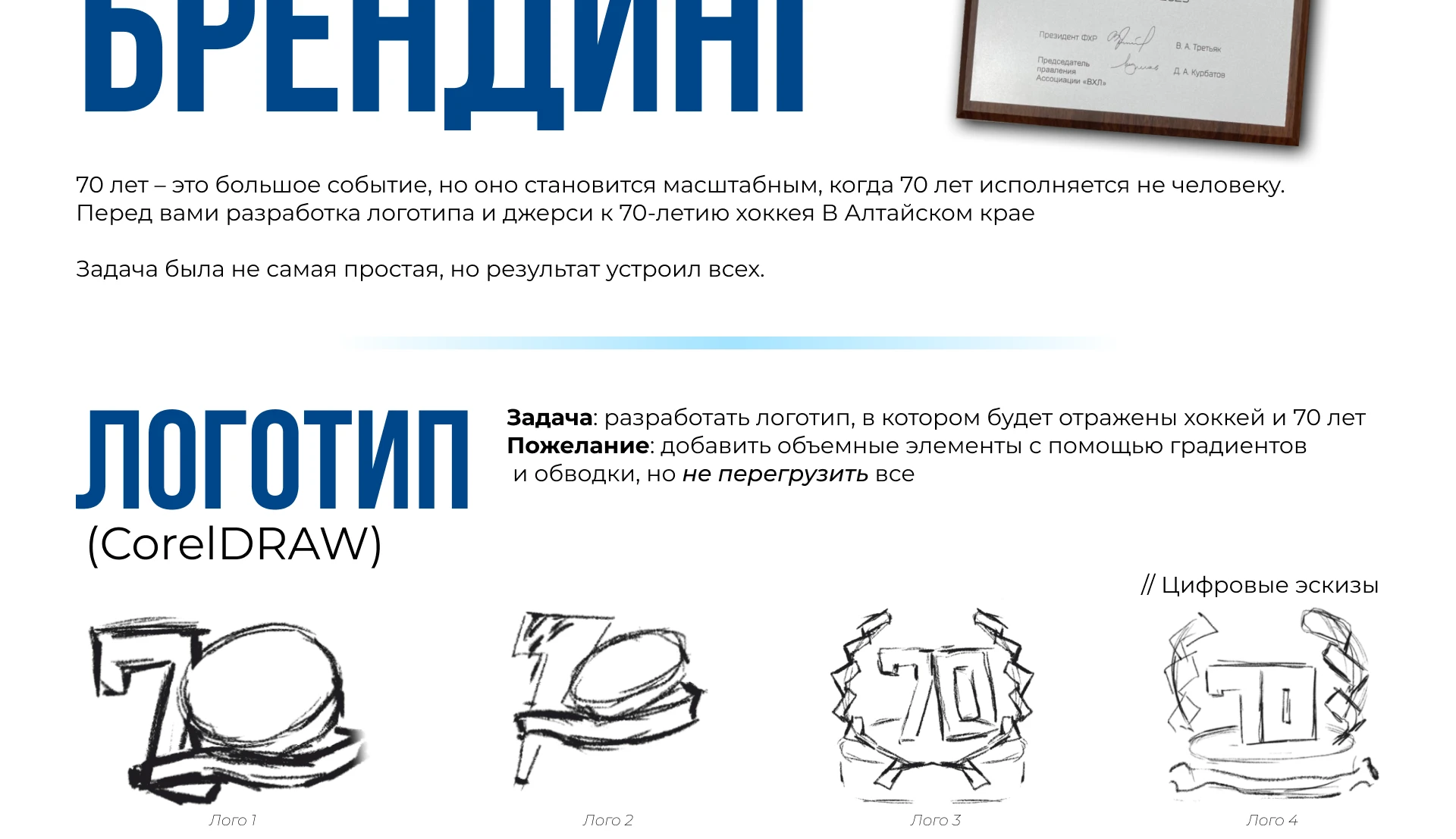 BRANDING | 70 лет хоккею в Алтайском крае — Изображение №2 — Брендинг, Графика на Dprofile