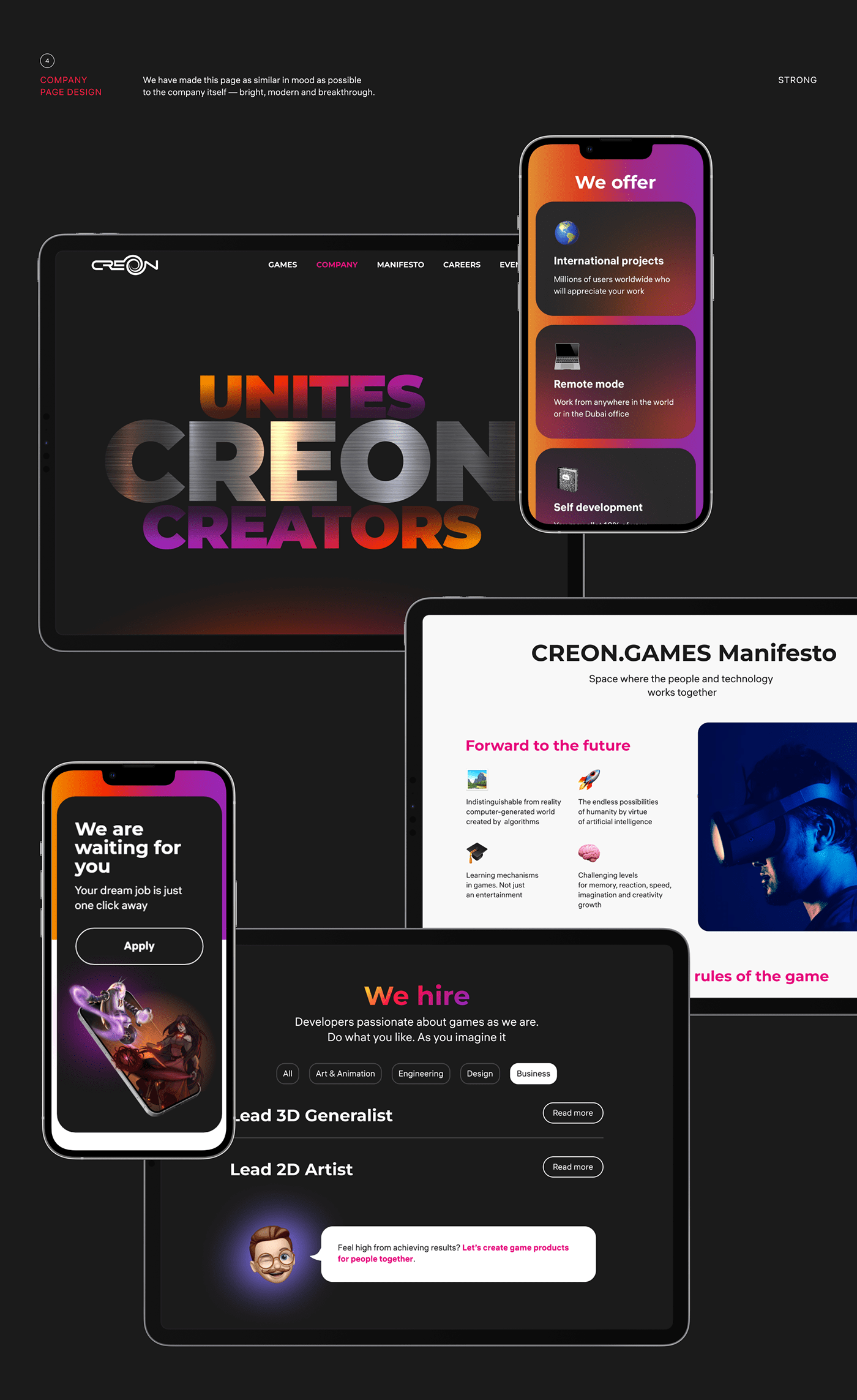 Creon.Games Website Redesign — Изображение №13 — Интерфейсы, Анимация на Dprofile