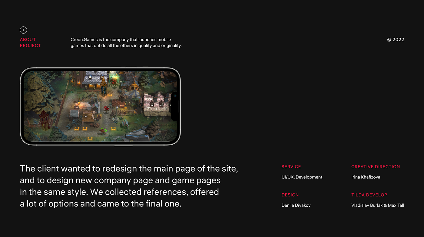 Creon.Games Website Redesign — Изображение №2 — Интерфейсы, Анимация на Dprofile