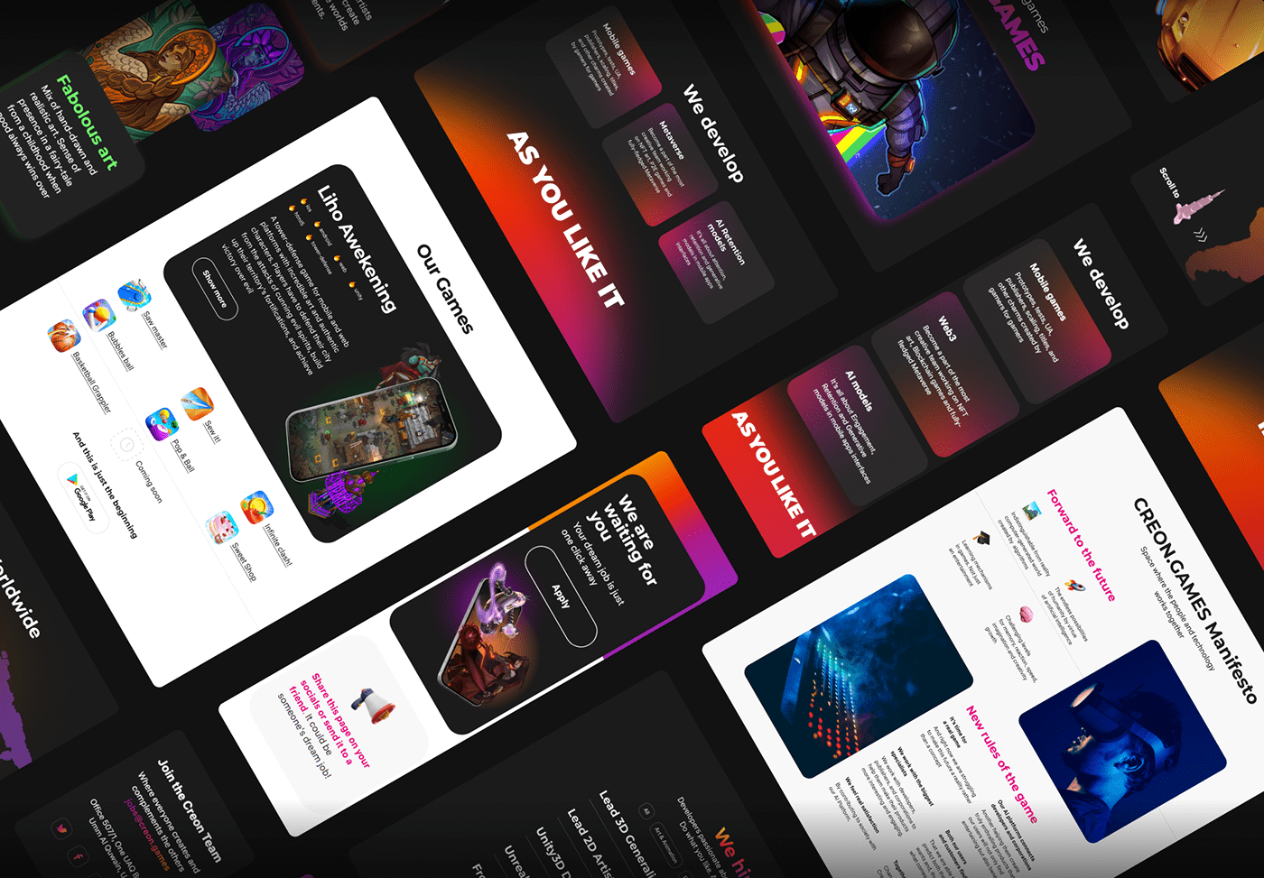 Creon.Games Website Redesign — Изображение №4 — Интерфейсы, Анимация на Dprofile