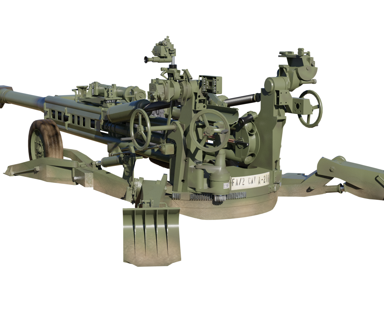 M-777 модель пушки — Иллюстрация, 3D на Dprofile