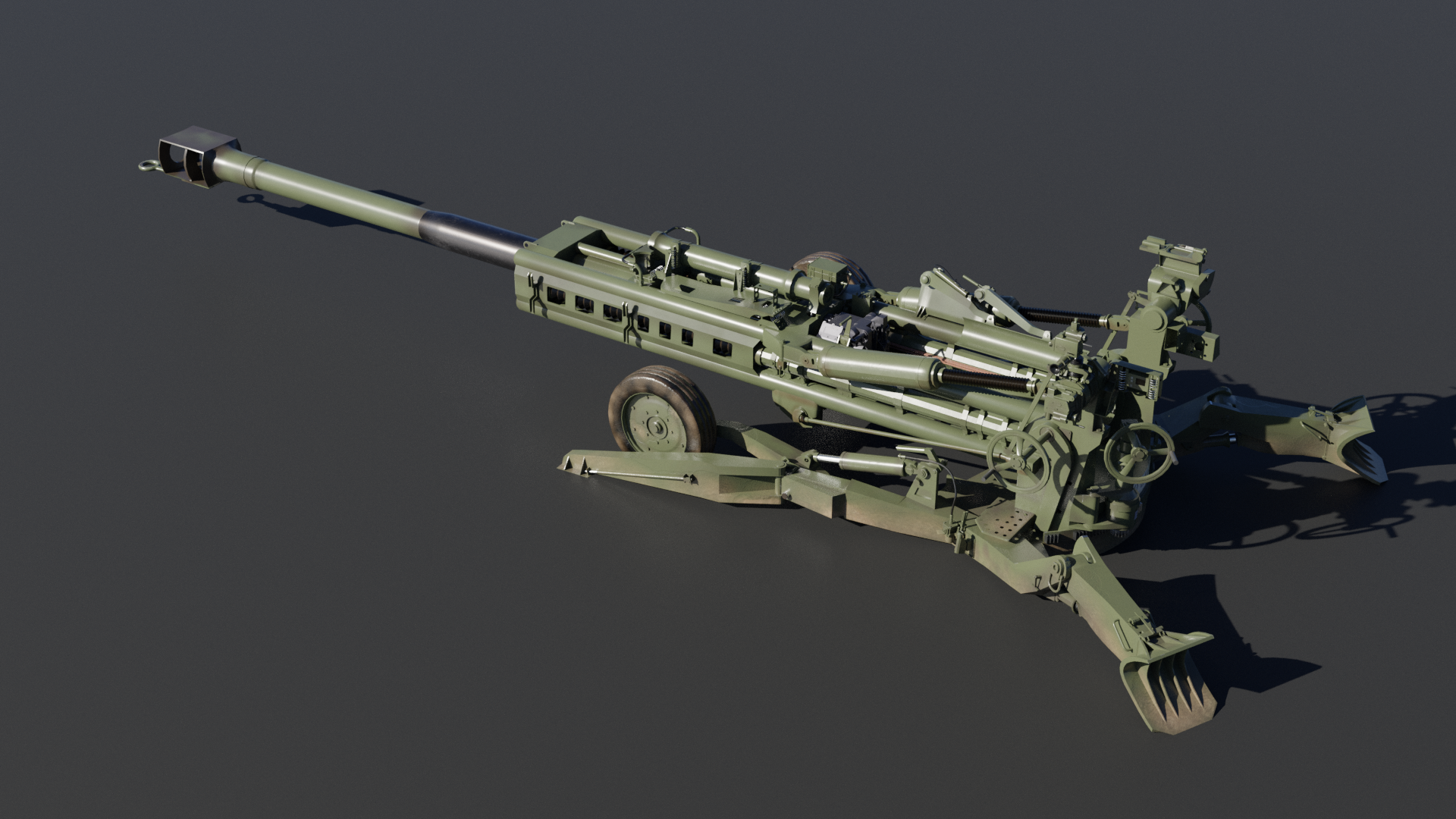 M-777 модель пушки — Изображение №4 — Иллюстрация, 3D на Dprofile