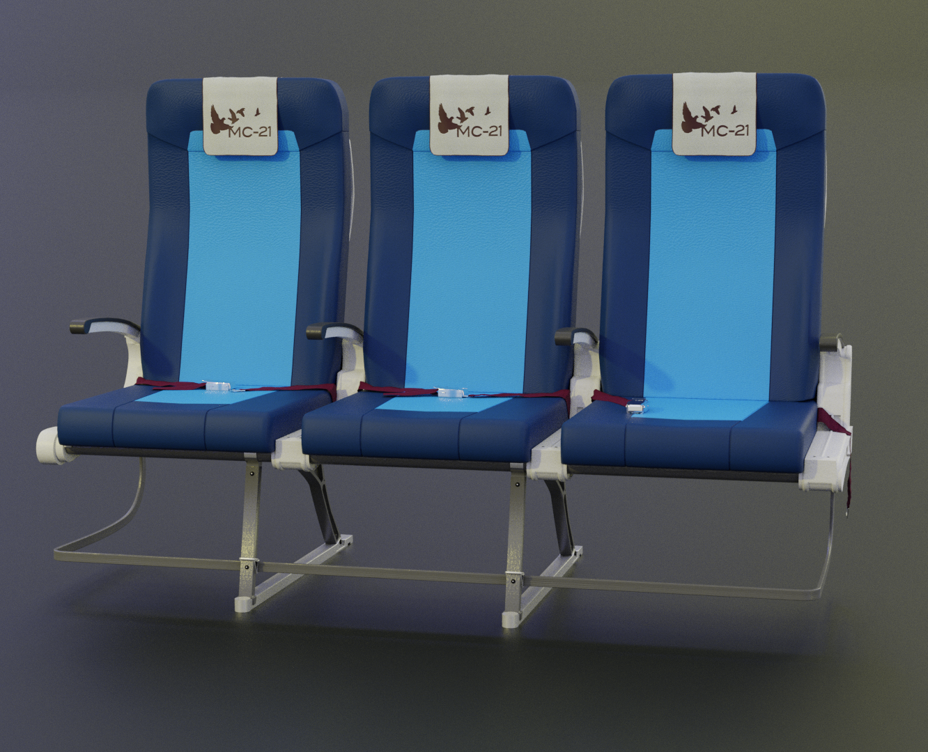Кресла бизнес и эконом класса для МС-21 — Иллюстрация, 3D на Dprofile