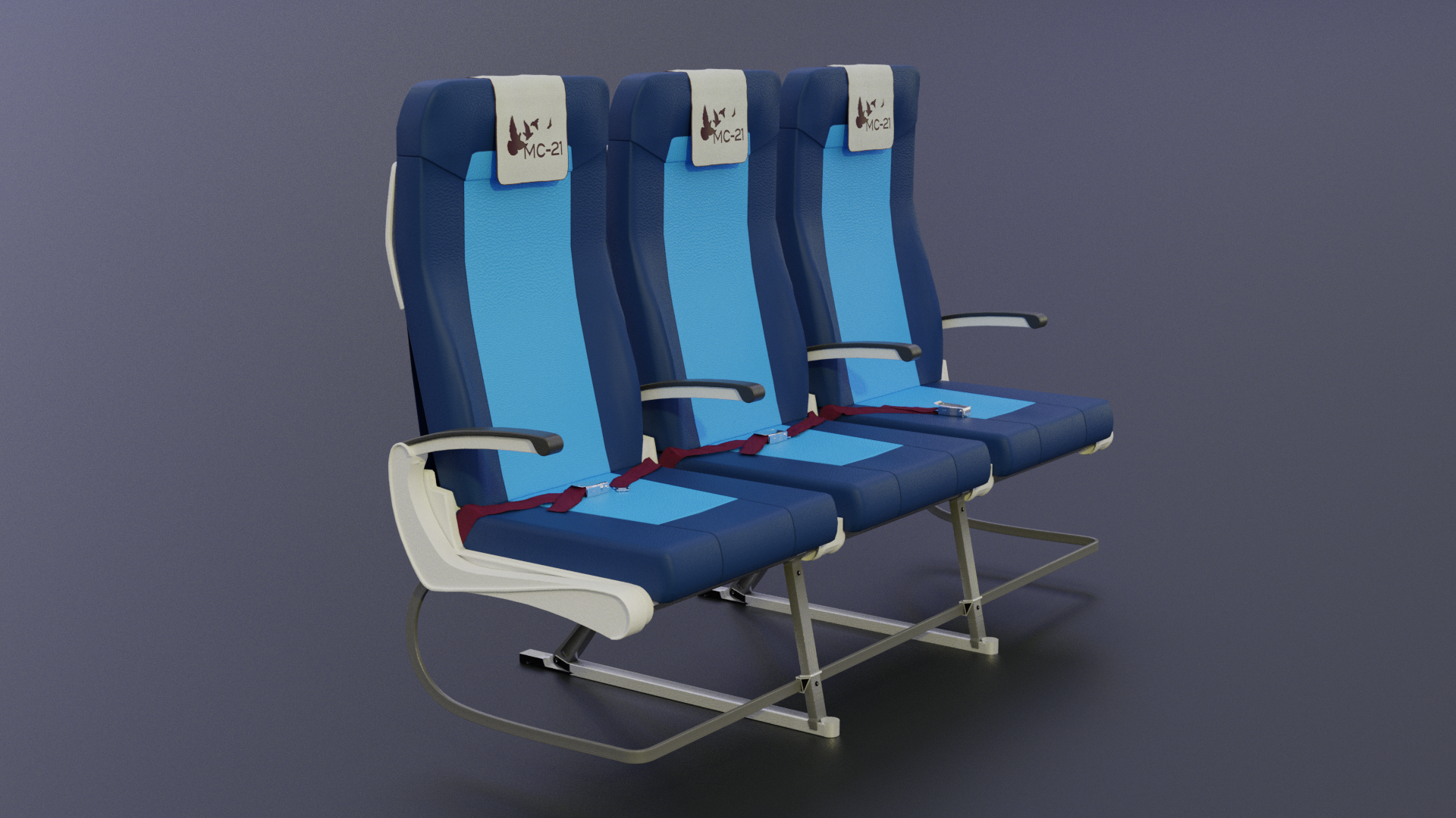 Кресла бизнес и эконом класса для МС-21 — Изображение №5 — Иллюстрация, 3D на Dprofile