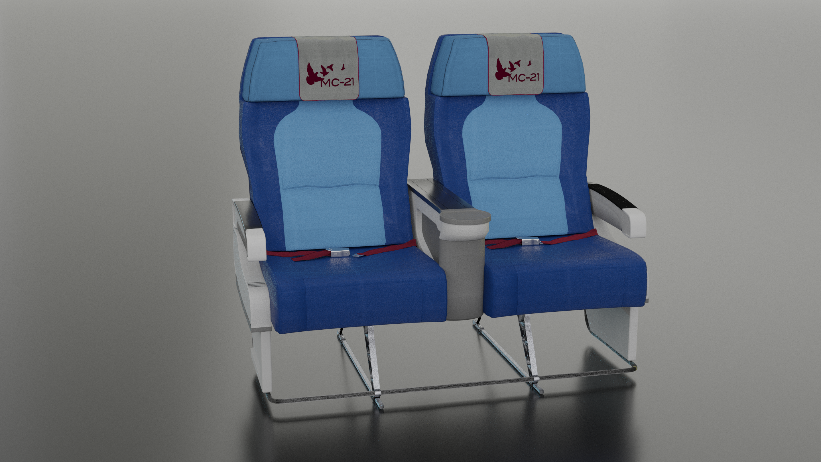 Кресла бизнес и эконом класса для МС-21 — Изображение №1 — Иллюстрация, 3D на Dprofile
