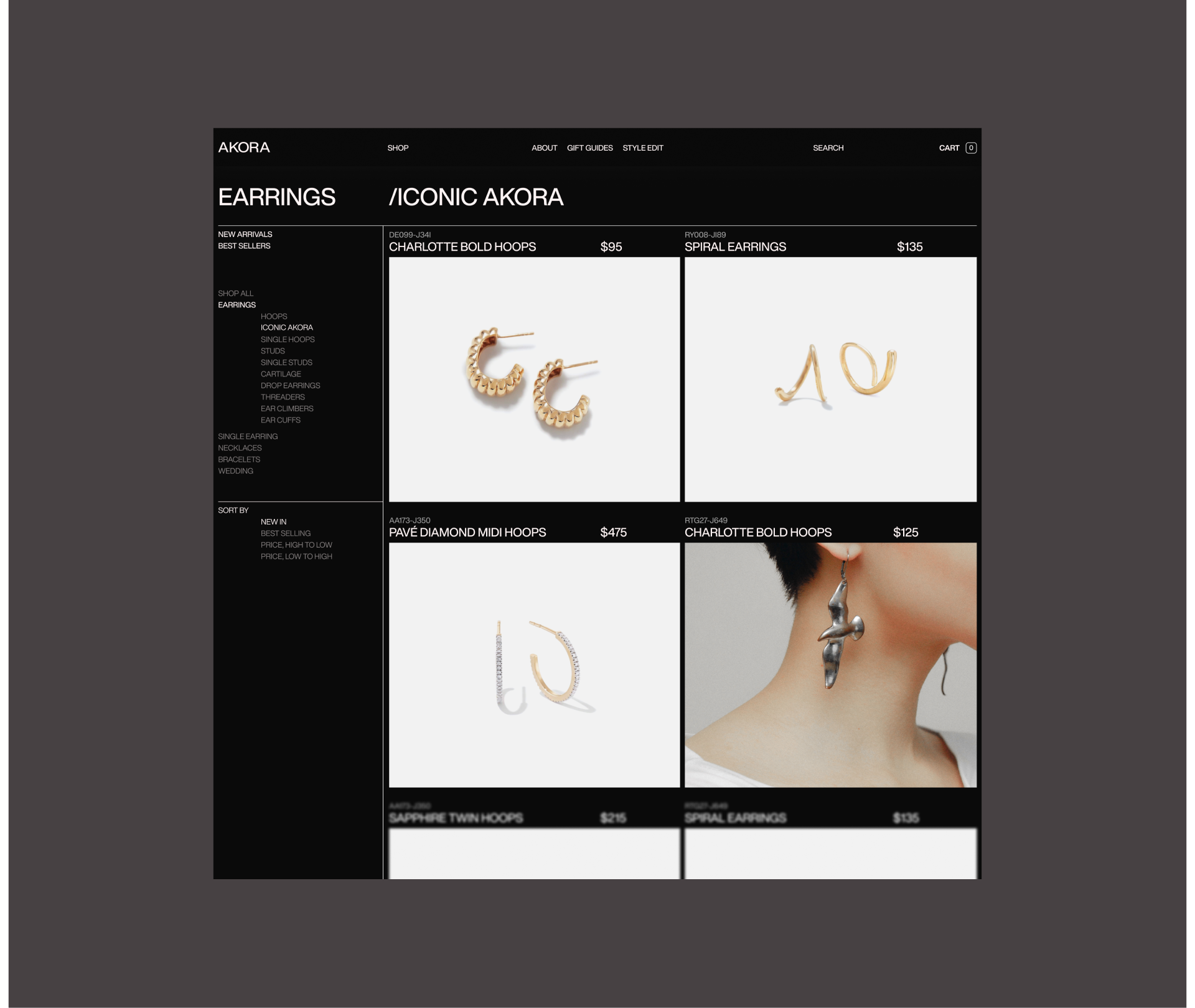 AKORA is a creative jewelry brand — Изображение №12 — Интерфейсы, Брендинг на Dprofile