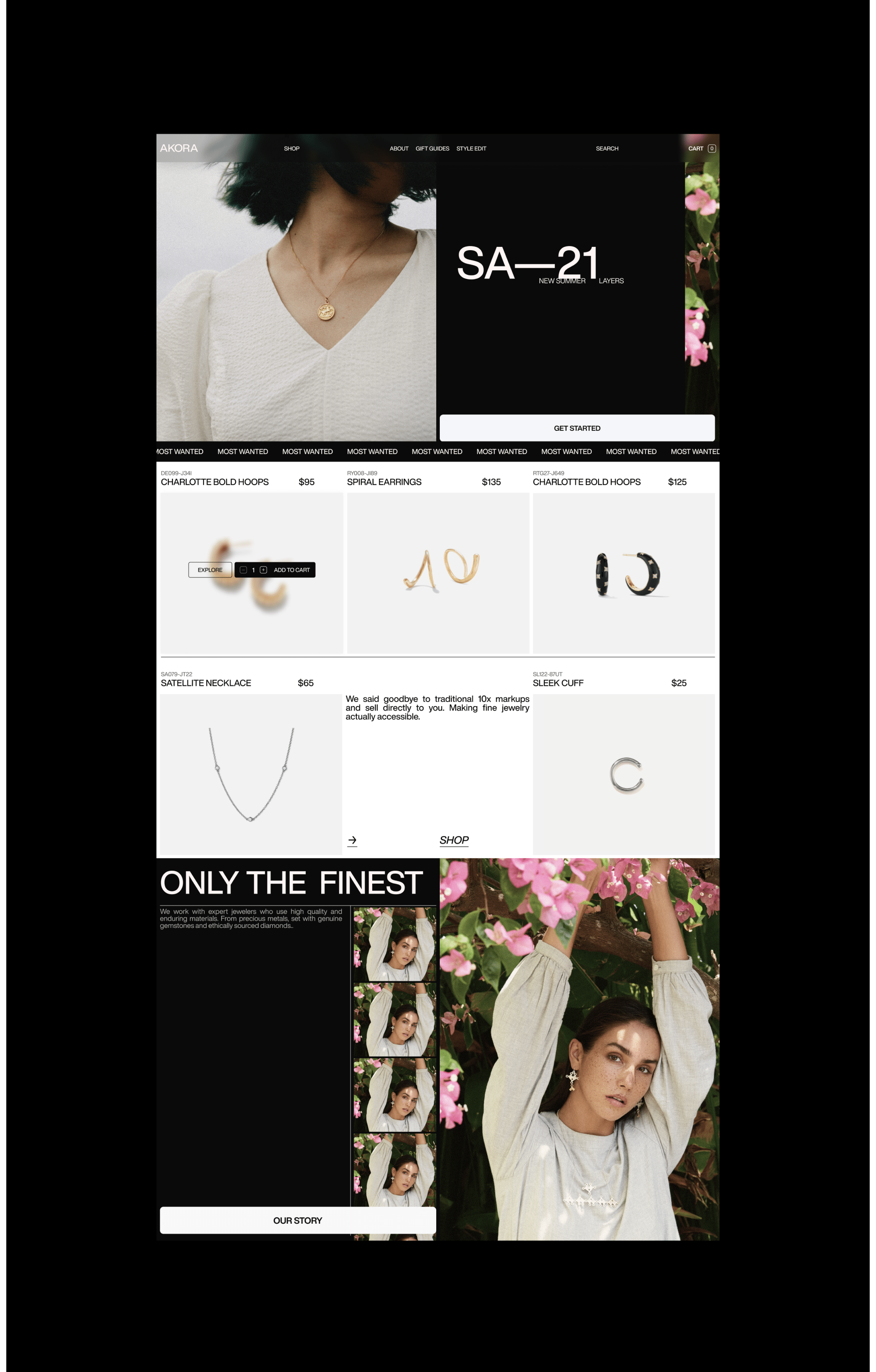 AKORA is a creative jewelry brand — Изображение №8 — Интерфейсы, Брендинг на Dprofile