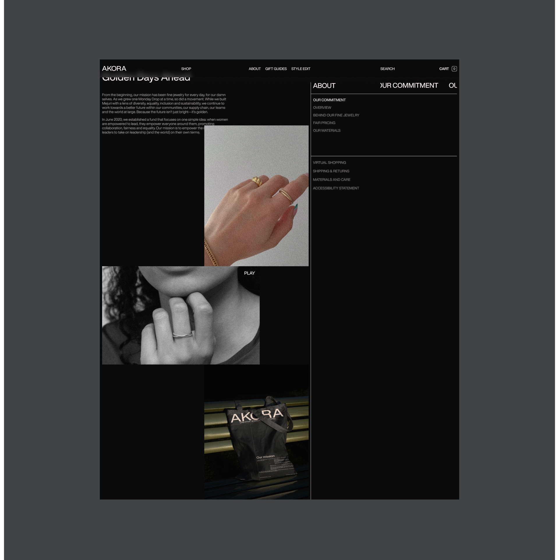 AKORA is a creative jewelry brand — Изображение №16 — Интерфейсы, Брендинг на Dprofile