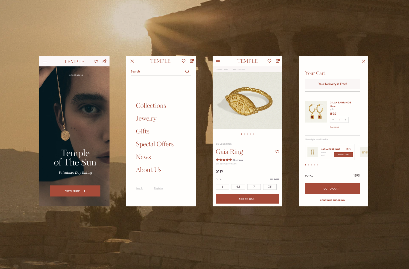 Temple of the Sun | website — Изображение №7 — Интерфейсы, Брендинг на Dprofile