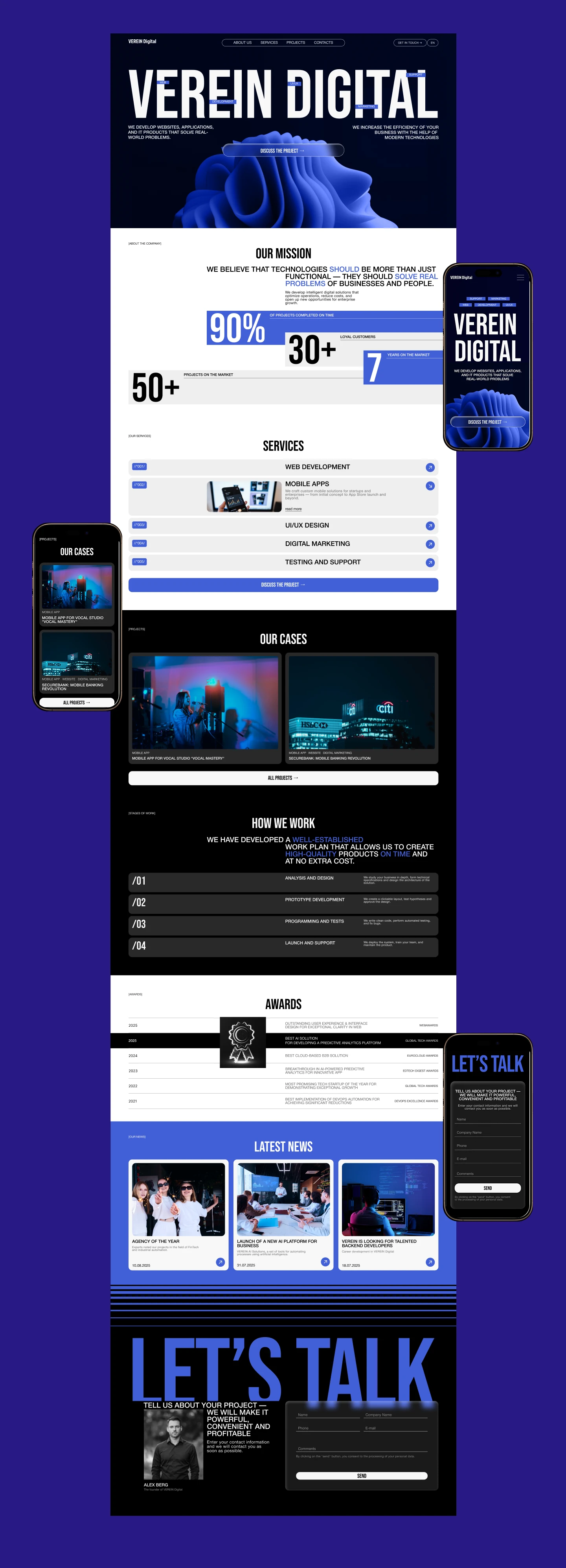 VEREIN DIGITAL | CORPORATE WEBSITE — Изображение №3 — Интерфейсы, Брендинг на Dprofile