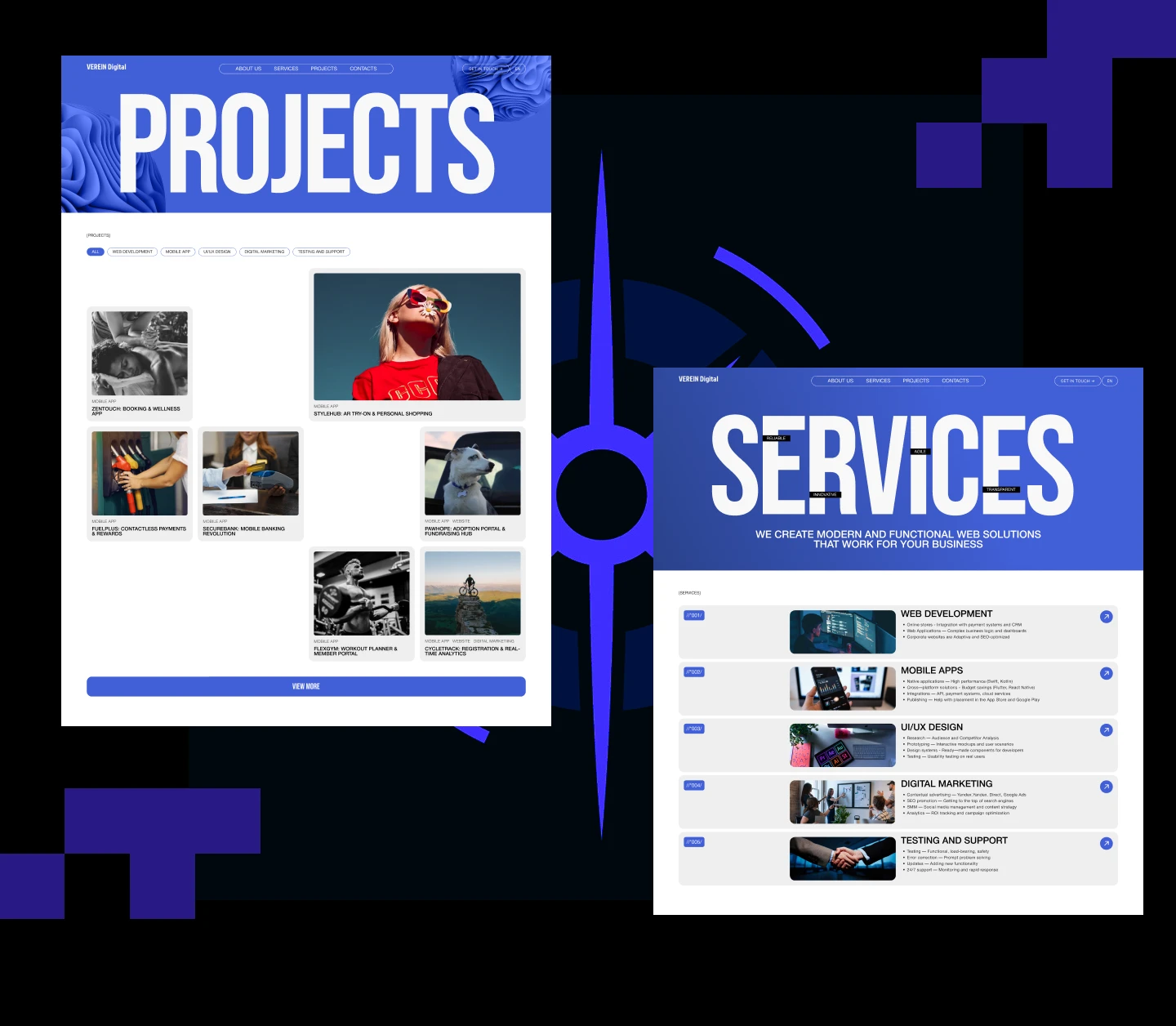 VEREIN DIGITAL | CORPORATE WEBSITE — Изображение №8 — Интерфейсы, Брендинг на Dprofile