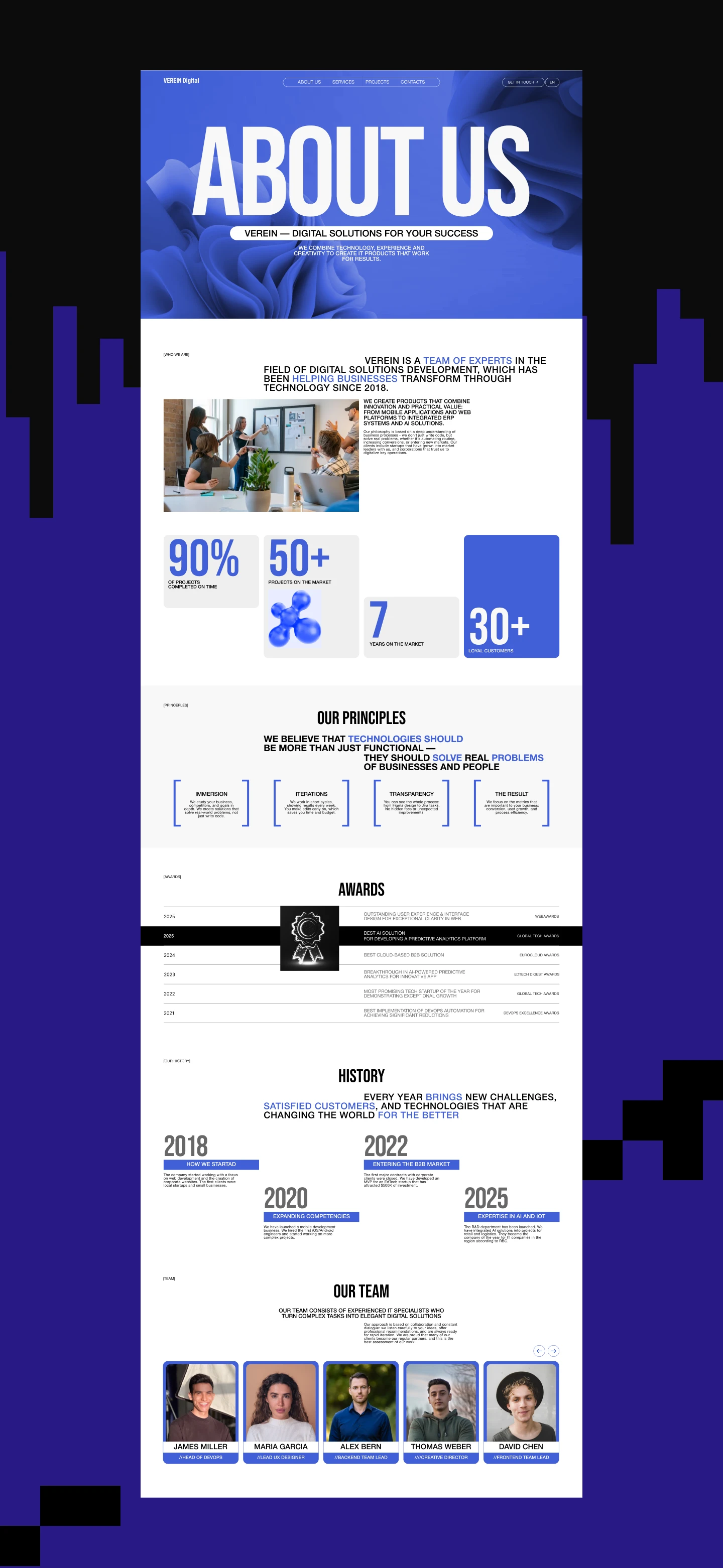VEREIN DIGITAL | CORPORATE WEBSITE — Изображение №6 — Интерфейсы, Брендинг на Dprofile