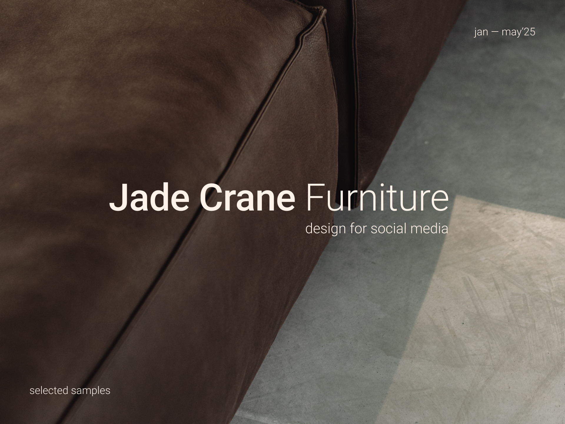 Jade Crane Furniture | Дизайн социальных сетей — Изображение №1 — Графика, Маркетинг на Dprofile