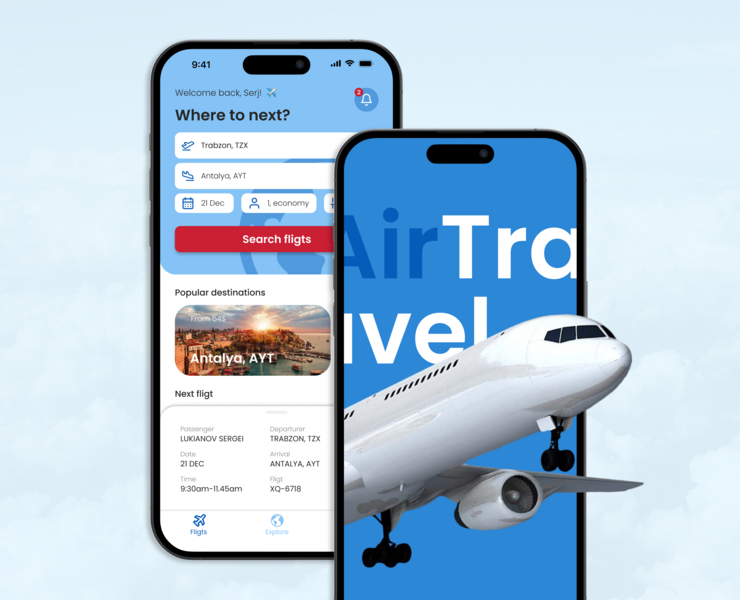 AirTravel app | Поиск и бронирование авиабилетов — Интерфейсы, Брендинг на Dprofile