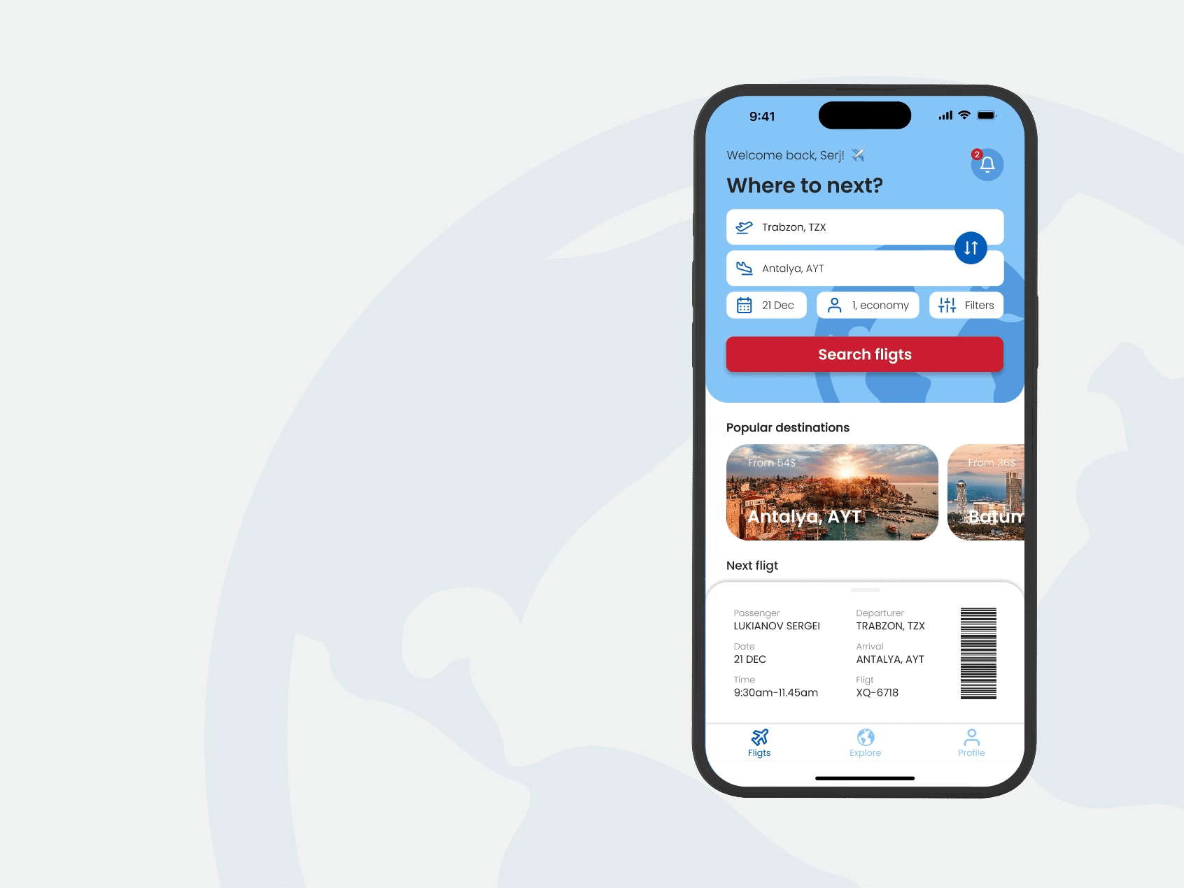 AirTravel app | Поиск и бронирование авиабилетов — Изображение №5 — Интерфейсы, Брендинг на Dprofile