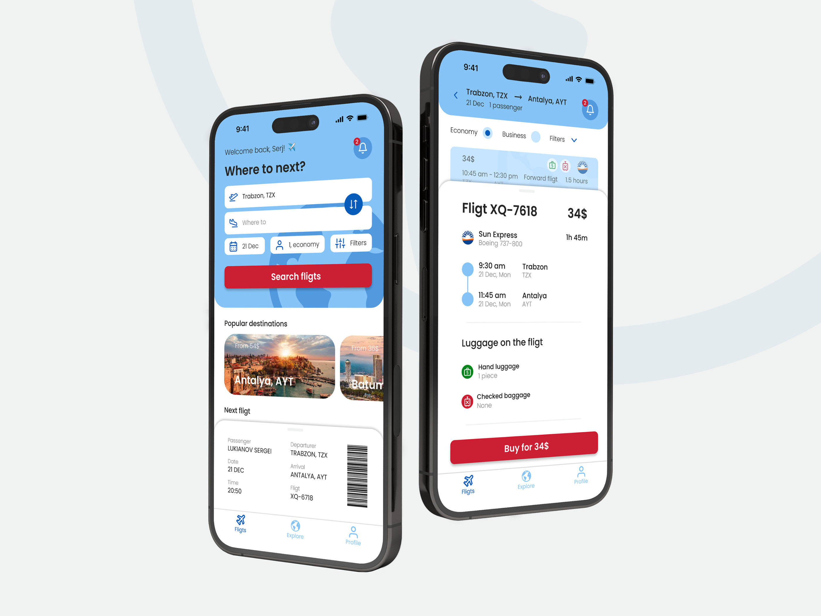 AirTravel app | Поиск и бронирование авиабилетов — Изображение №3 — Интерфейсы, Брендинг на Dprofile