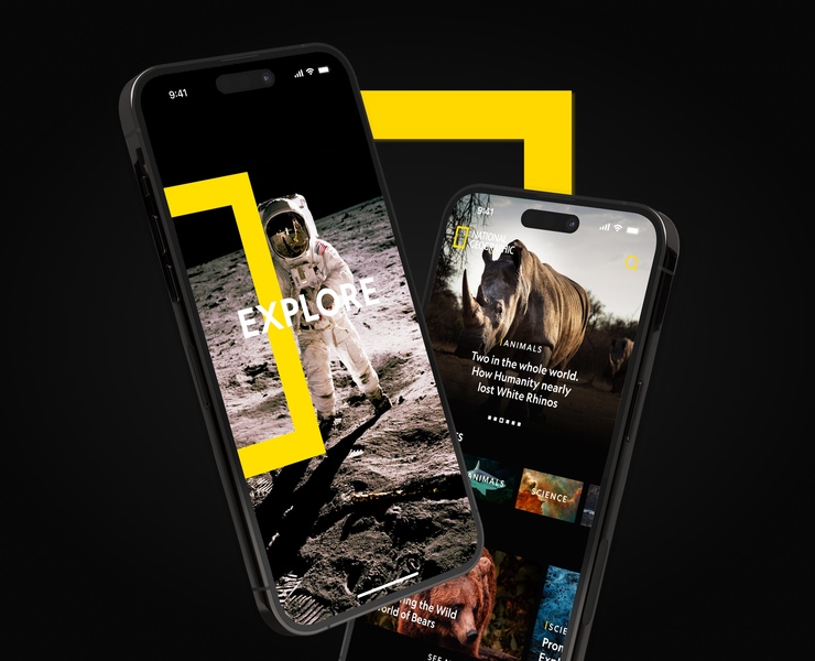 National Geographic - мобильное приложение — Интерфейсы, Брендинг на Dprofile