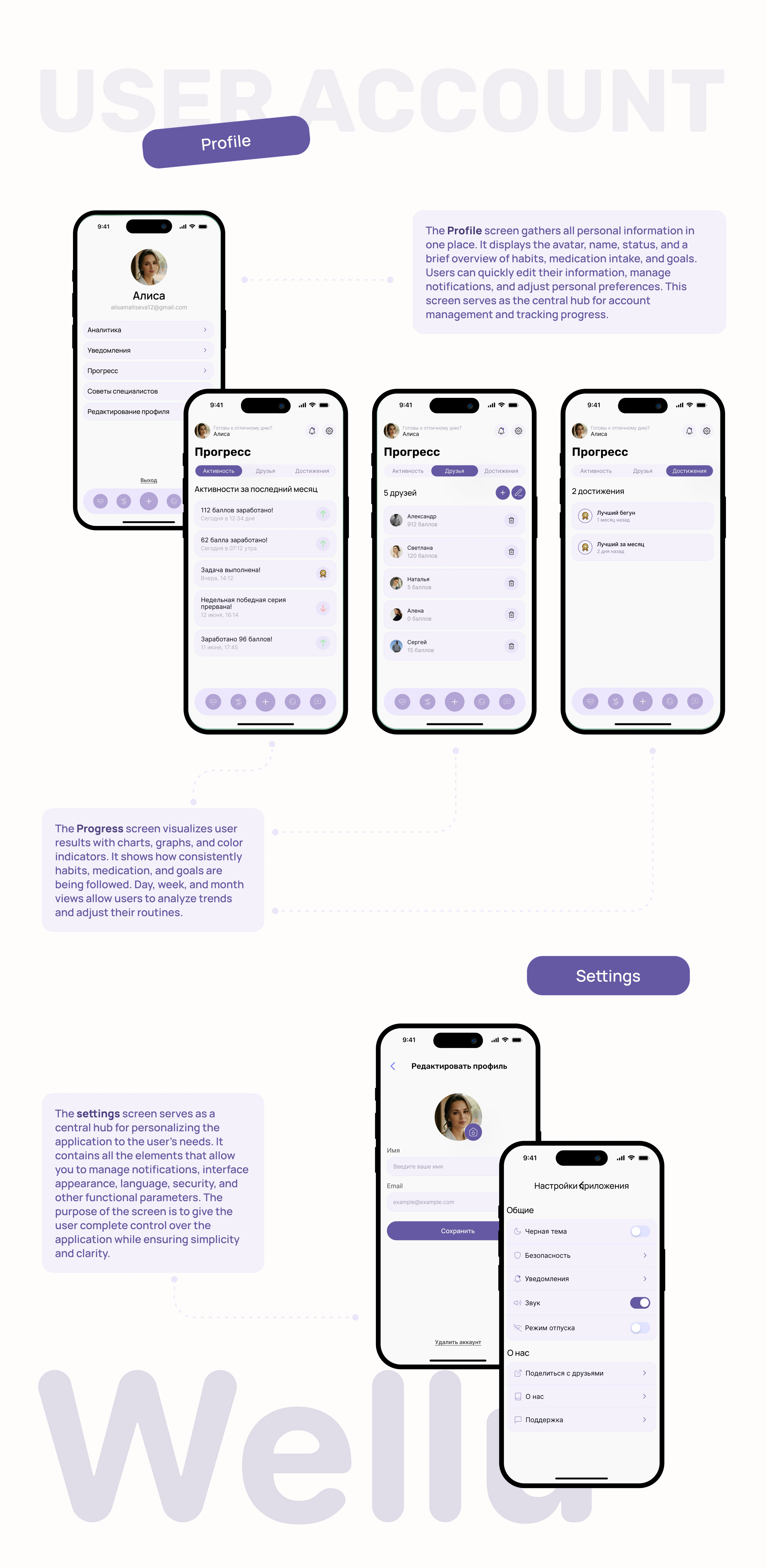 WELLU / mobile app for self-care — Изображение №18 — Интерфейсы на Dprofile