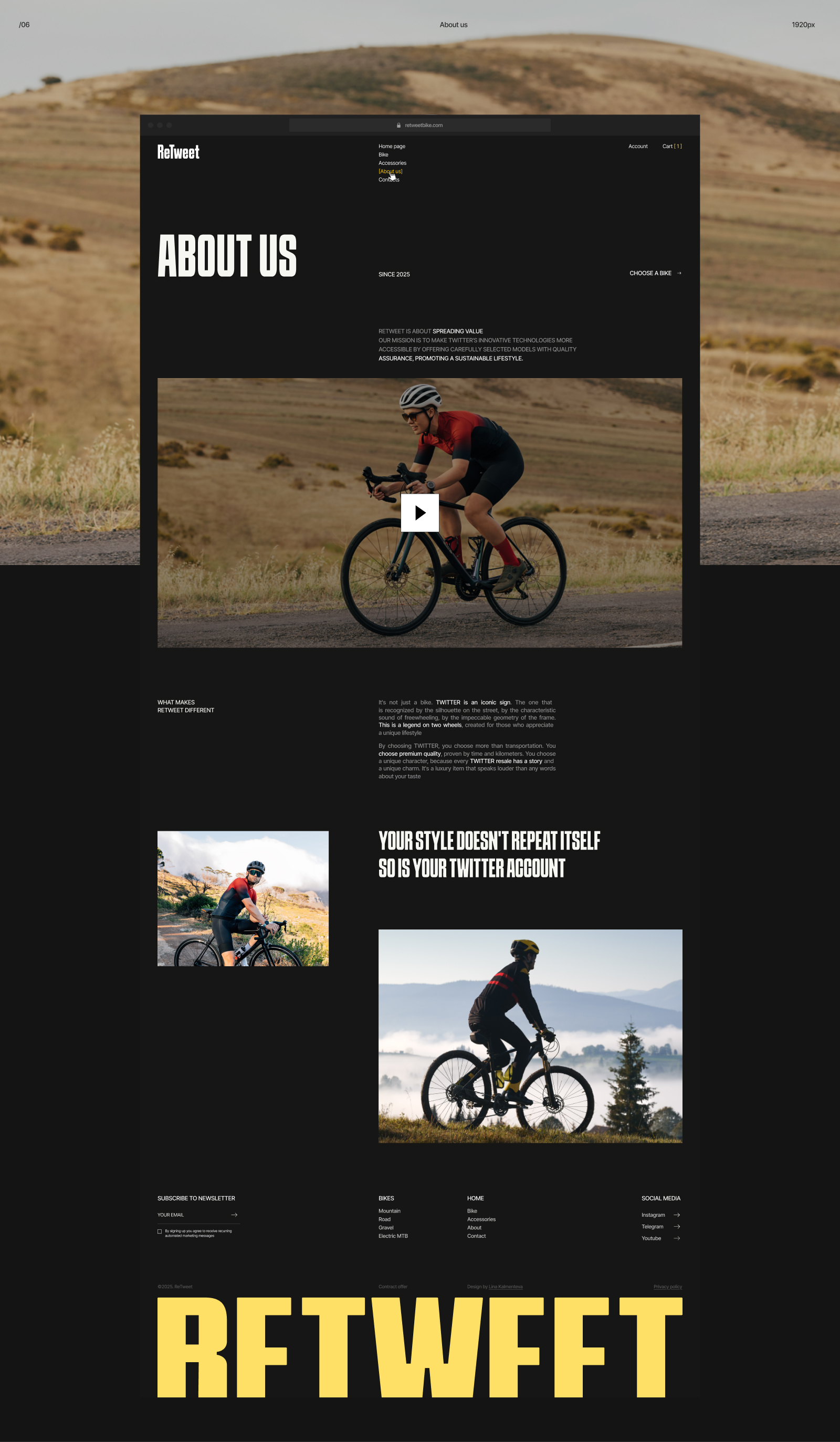 RETWEET | Bike store | E-commerce design — Изображение №11 — Интерфейсы на Dprofile
