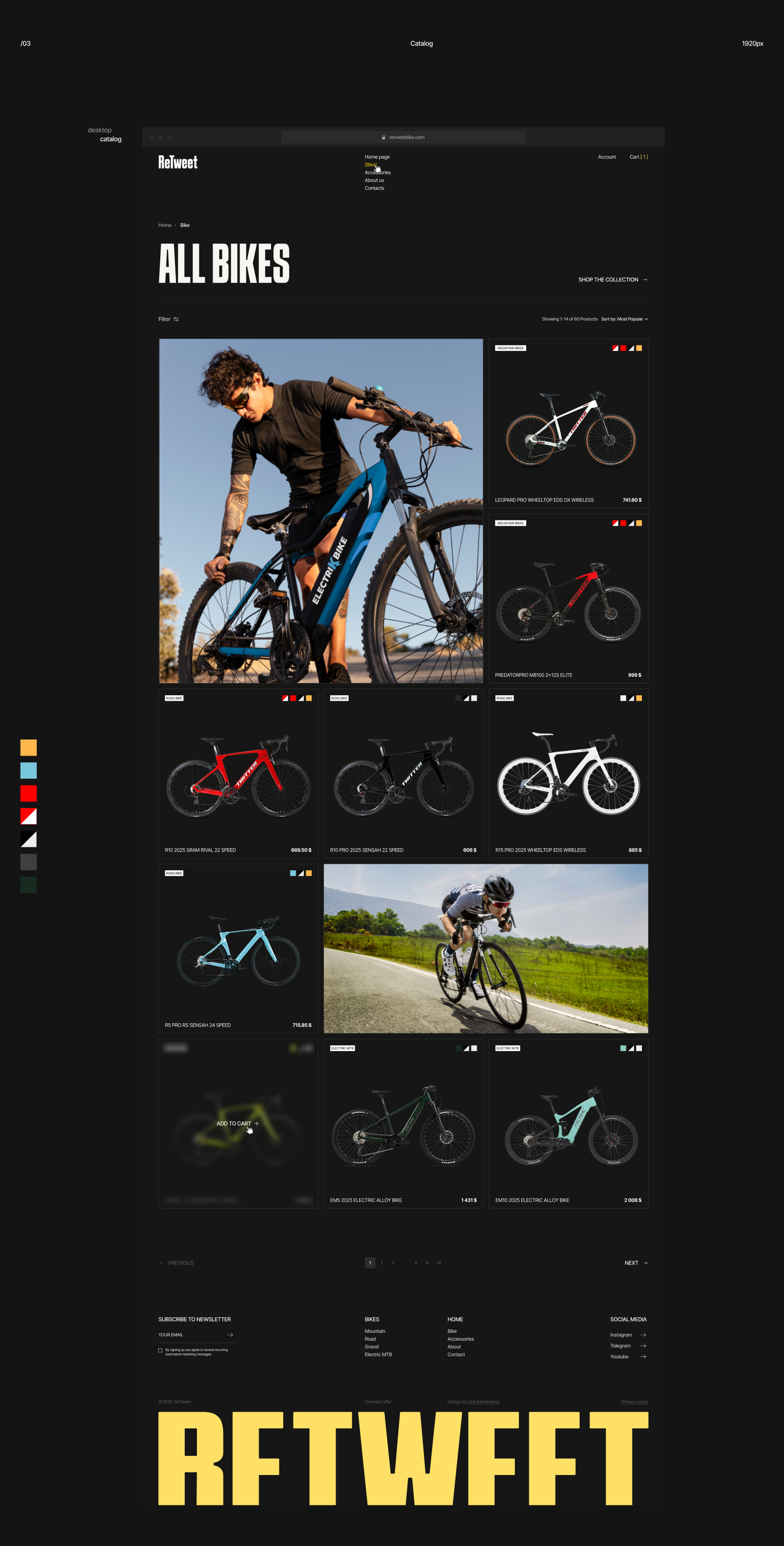 RETWEET | Bike store | E-commerce design — Изображение №6 — Интерфейсы на Dprofile