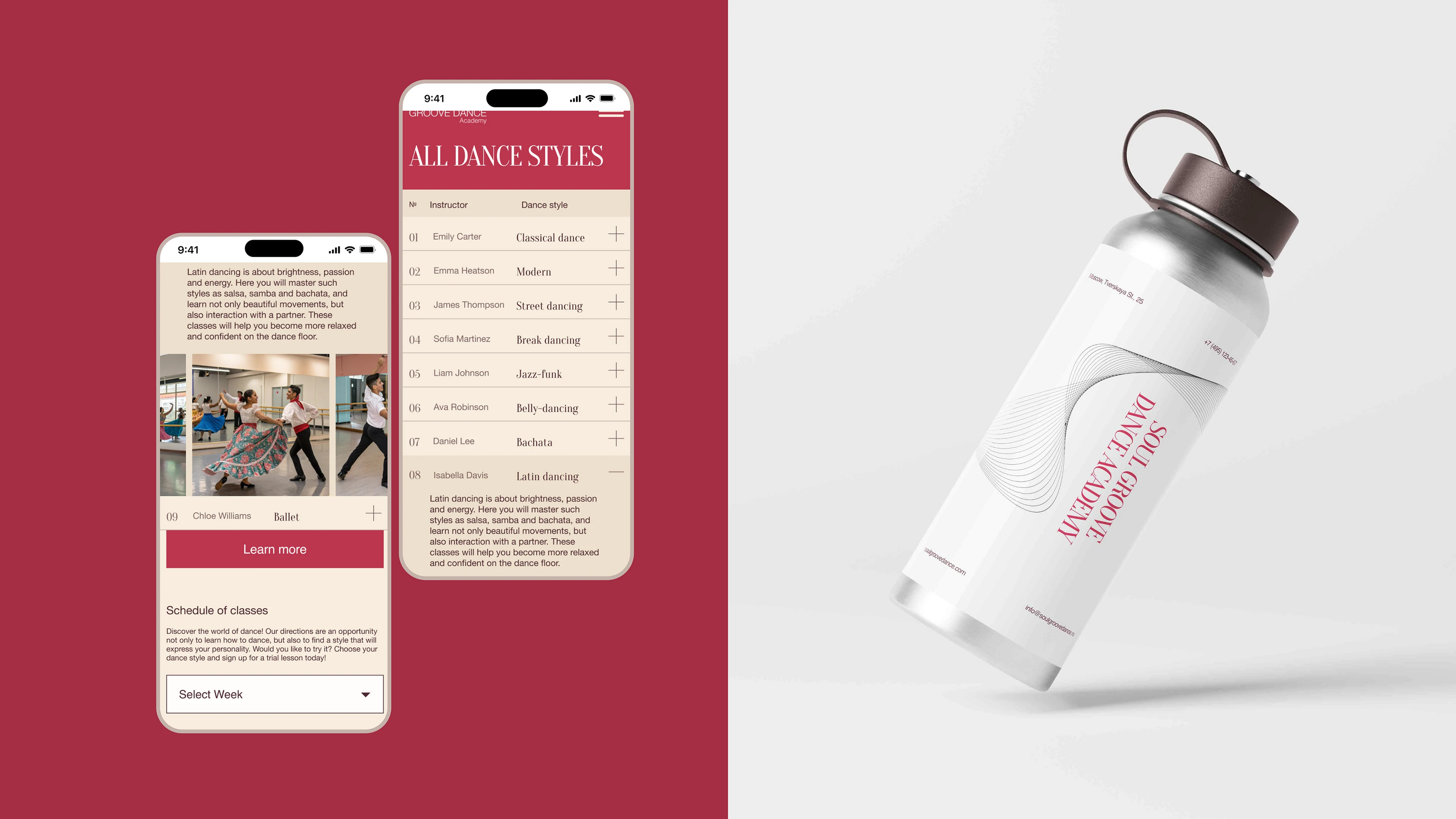 Soul groove dance academy — Изображение №6 — Интерфейсы на Dprofile