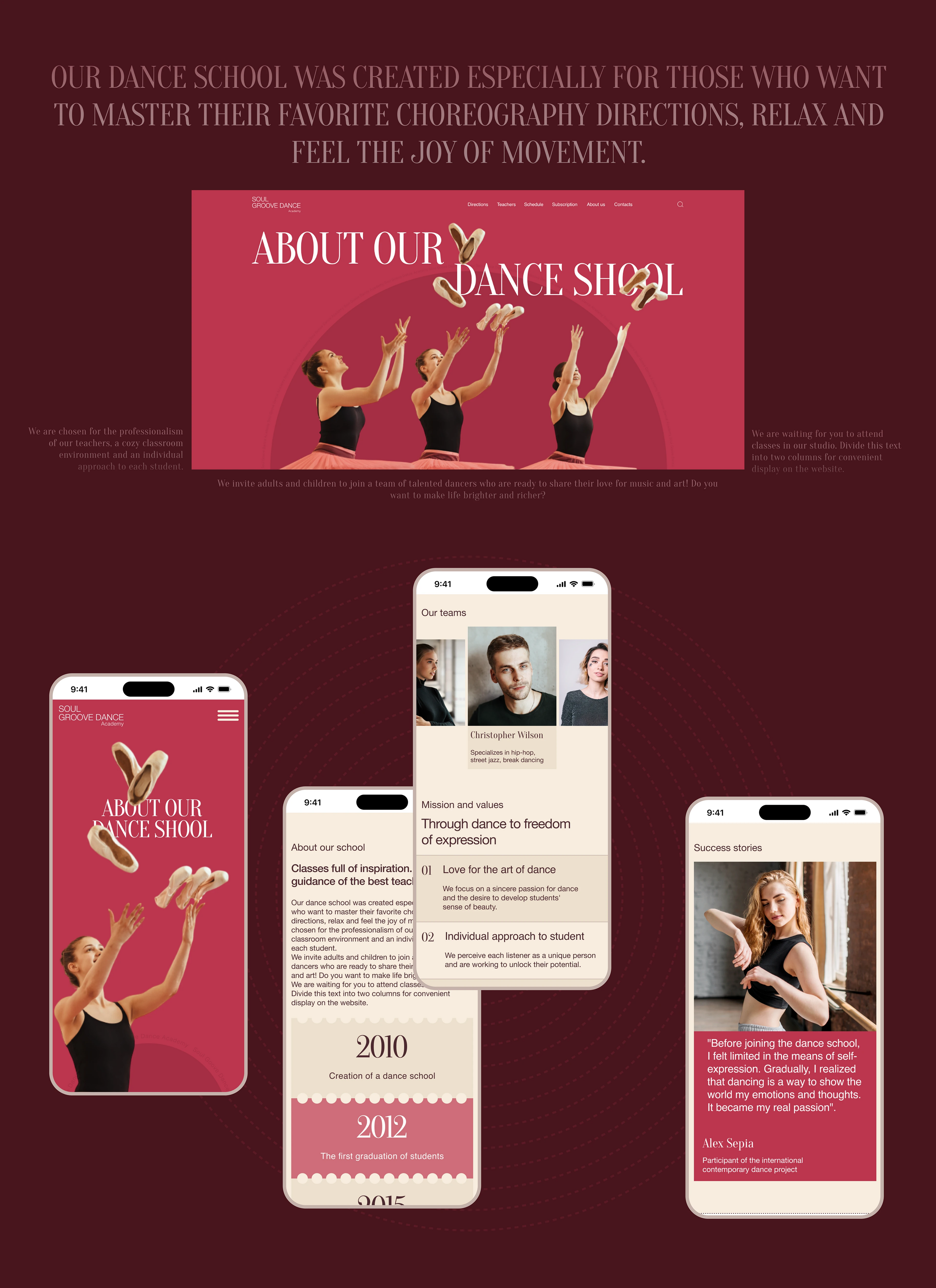 Soul groove dance academy — Изображение №11 — Интерфейсы на Dprofile