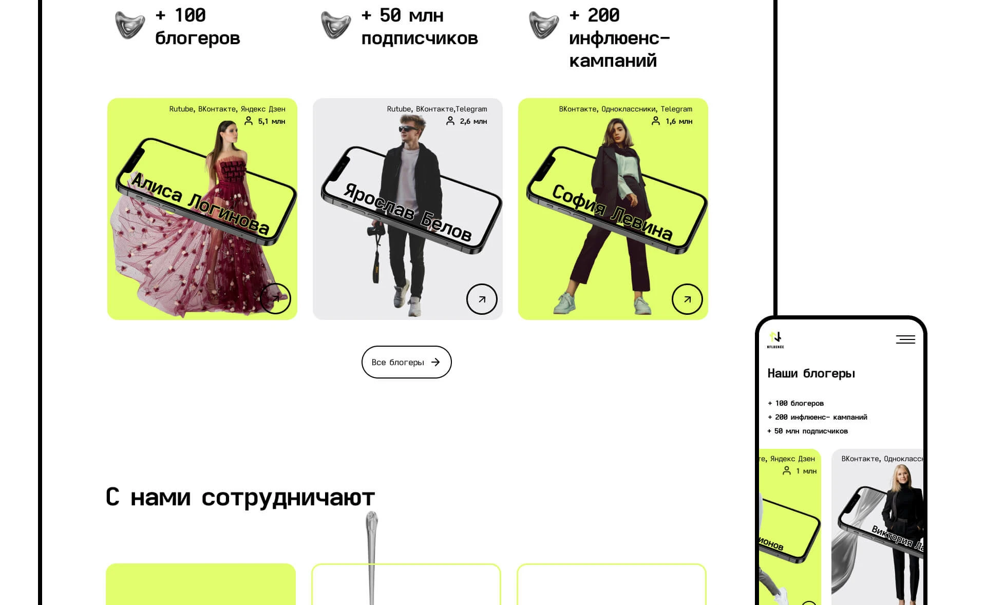 Nfluence | Influence marketing agency — Изображение №8 — Интерфейсы, Брендинг на Dprofile