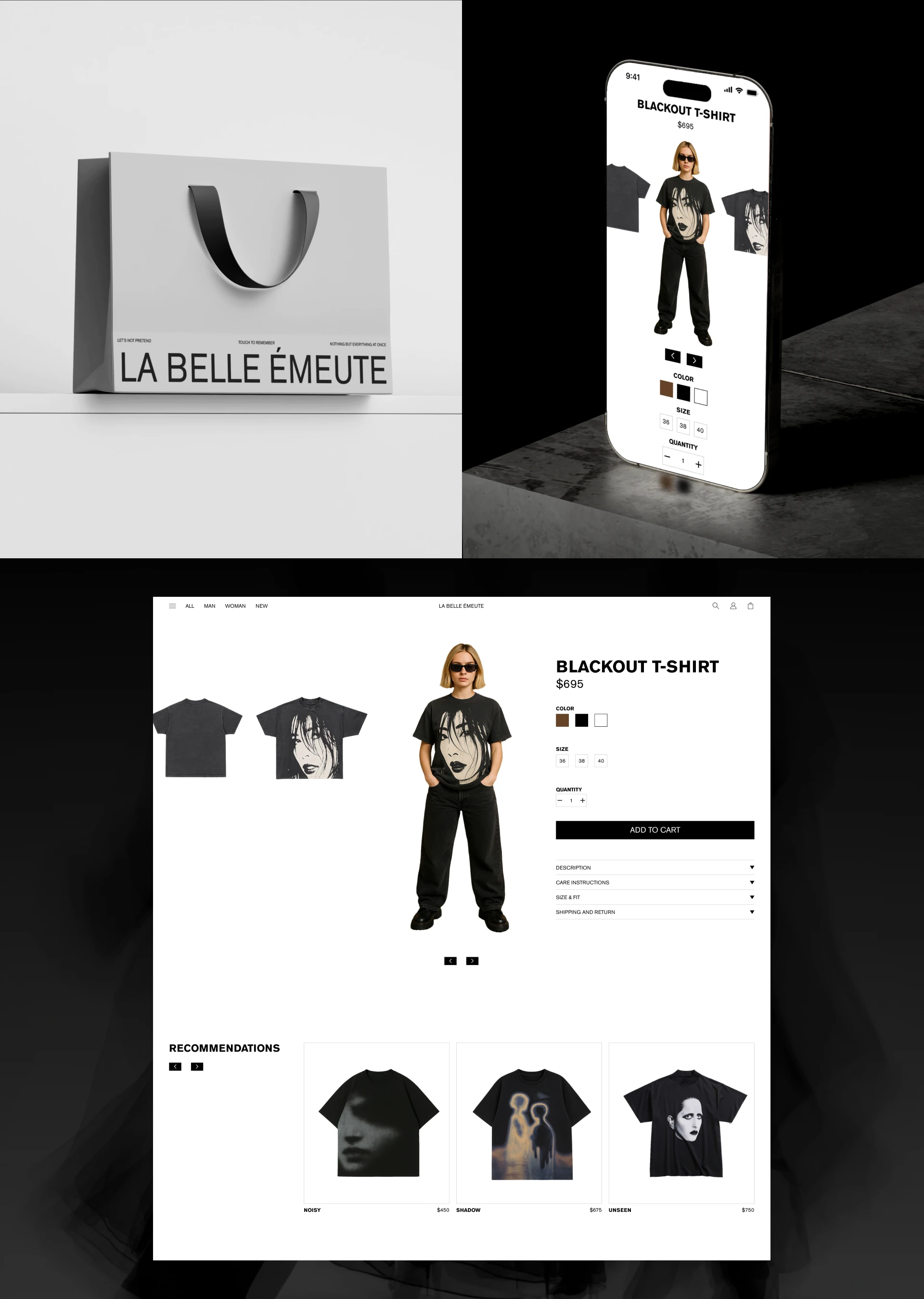 LA BELLE ÉMEUTE, e-commerce — Изображение №5 — Интерфейсы, Брендинг на Dprofile